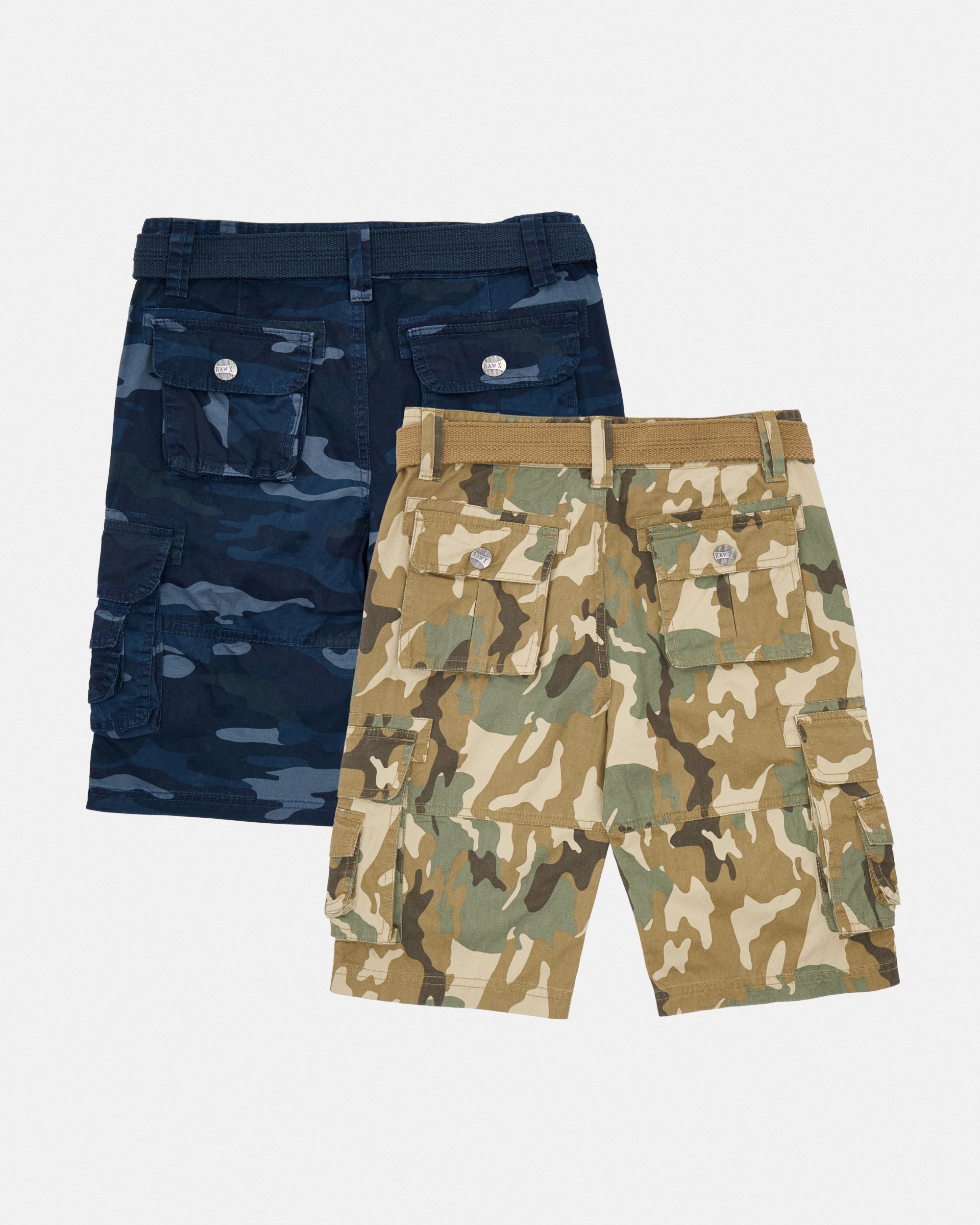 #RBS-1001 Boy's 2Pc Combo Belted Twill Cargo Shorts, Size 8-18-thumbmail-82