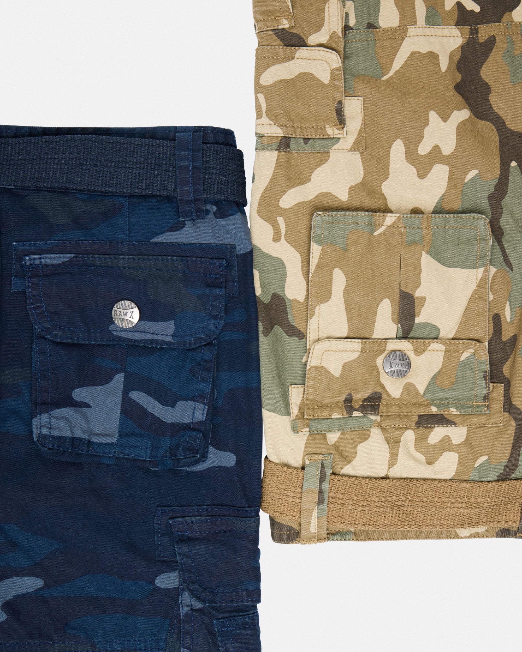 #RBS-1001 Boy's 2Pc Combo Belted Twill Cargo Shorts, Size 8-18-thumbmail-85