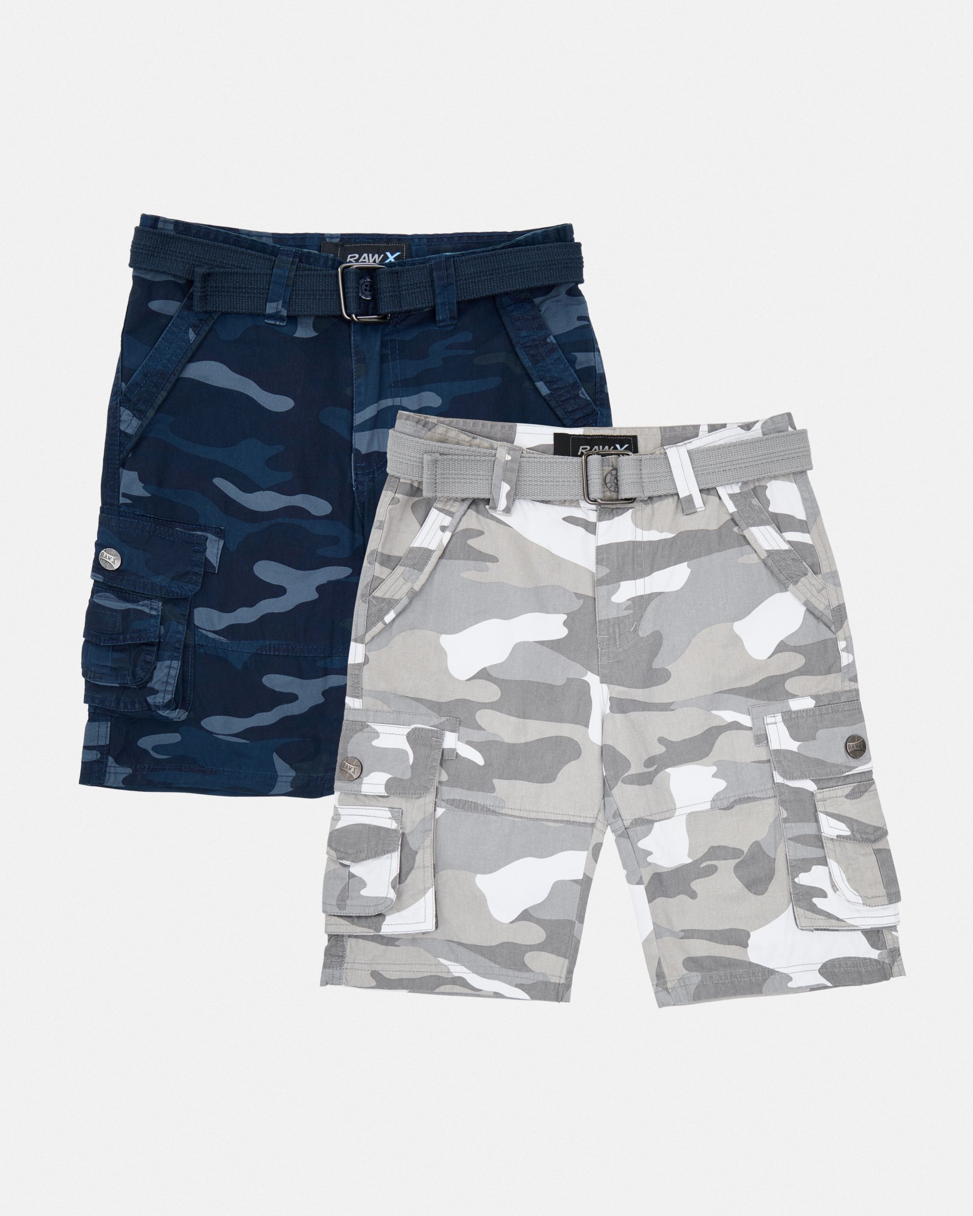 #RBS-1001 Boy's 2Pc Combo Belted Twill Cargo Shorts, Size 8-18-thumbmail-86