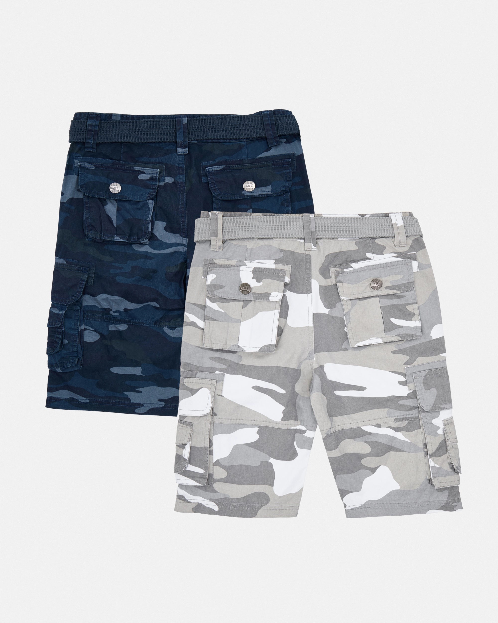 #RBS-1001 Boy's 2Pc Combo Belted Twill Cargo Shorts, Size 8-18-thumbmail-87