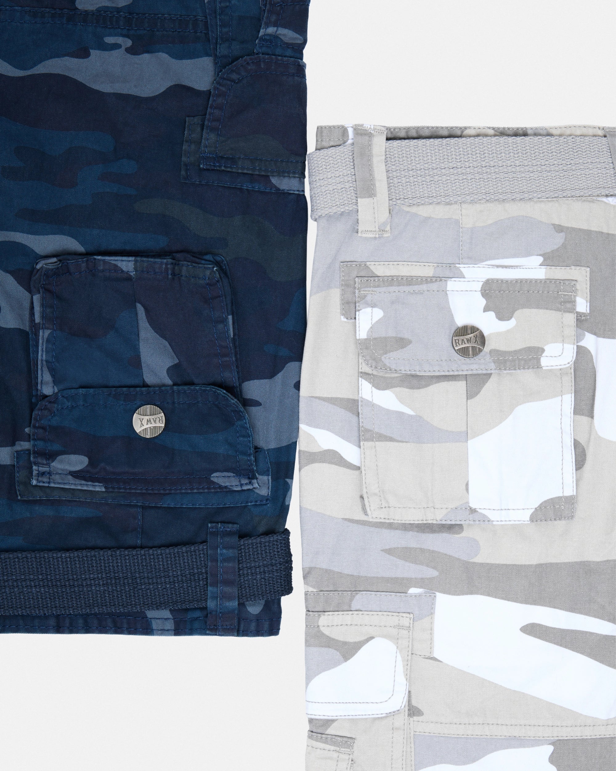 #RBS-1001 Boy's 2Pc Combo Belted Twill Cargo Shorts, Size 8-18-thumbmail-90