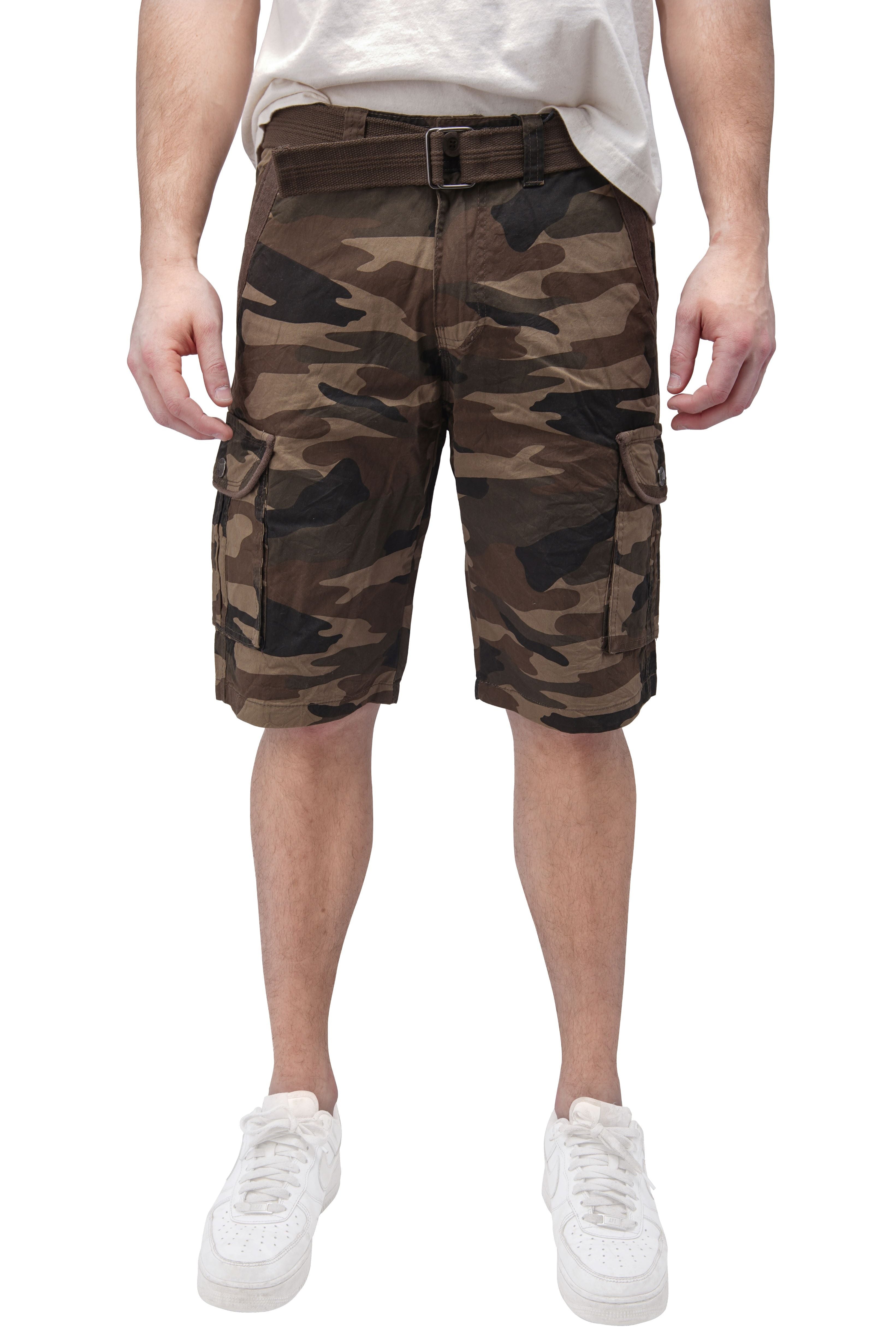 #RMS-17020 12.5" Belted Cargo Shorts With Snap Button