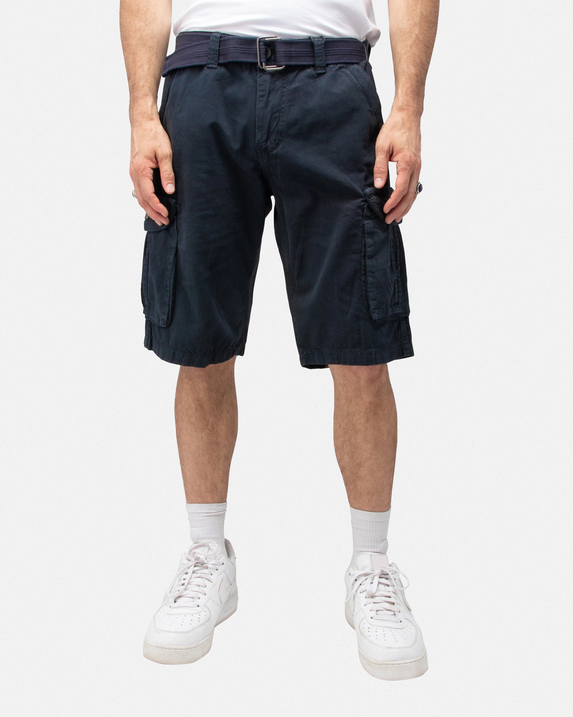 #RMS-17020 12.5" Belted Cargo Shorts With Snap Button