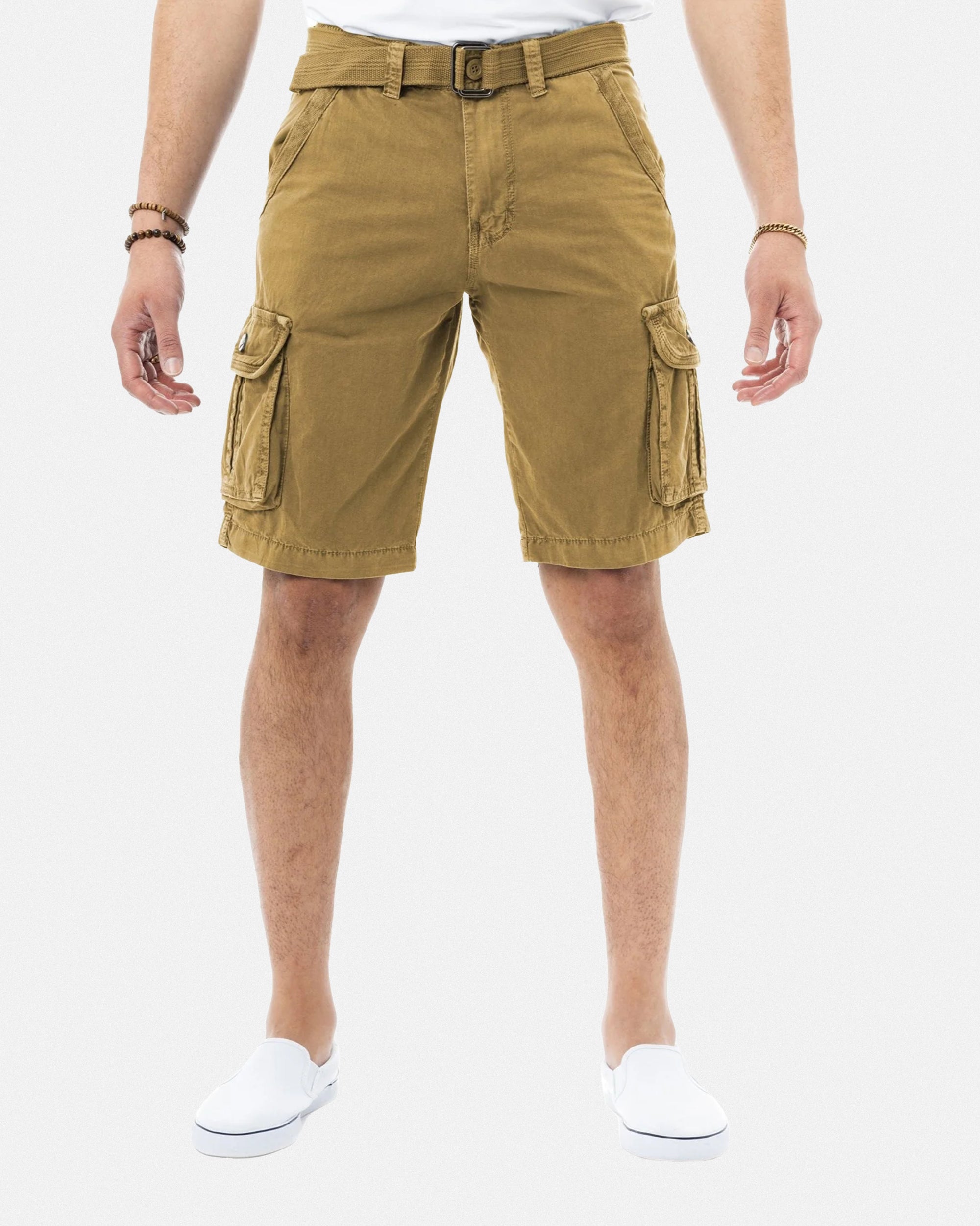 #RMS-17020 12.5" Belted Cargo Shorts With Snap Button