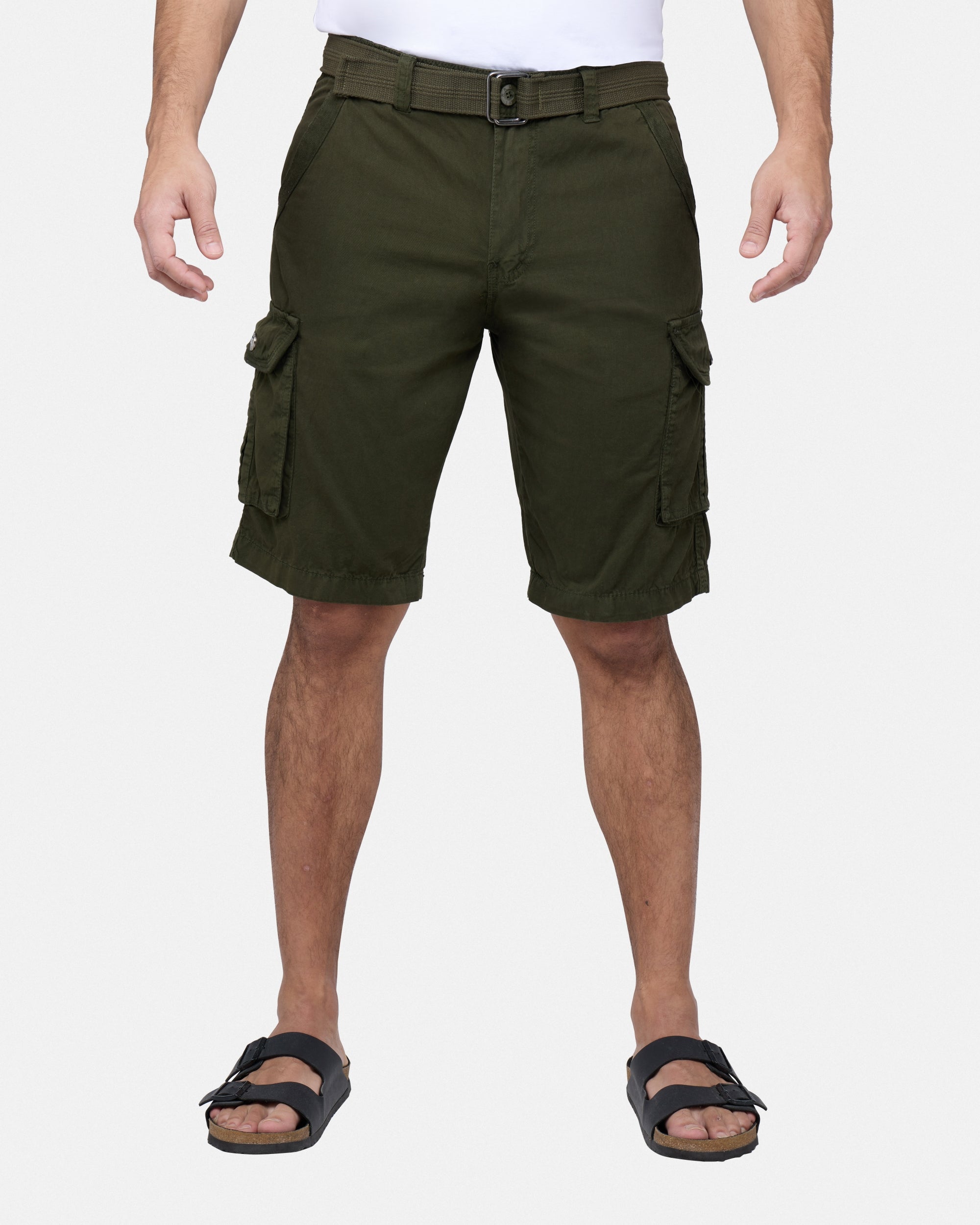 #RMS-17020 12.5" Belted Cargo Shorts With Snap Button