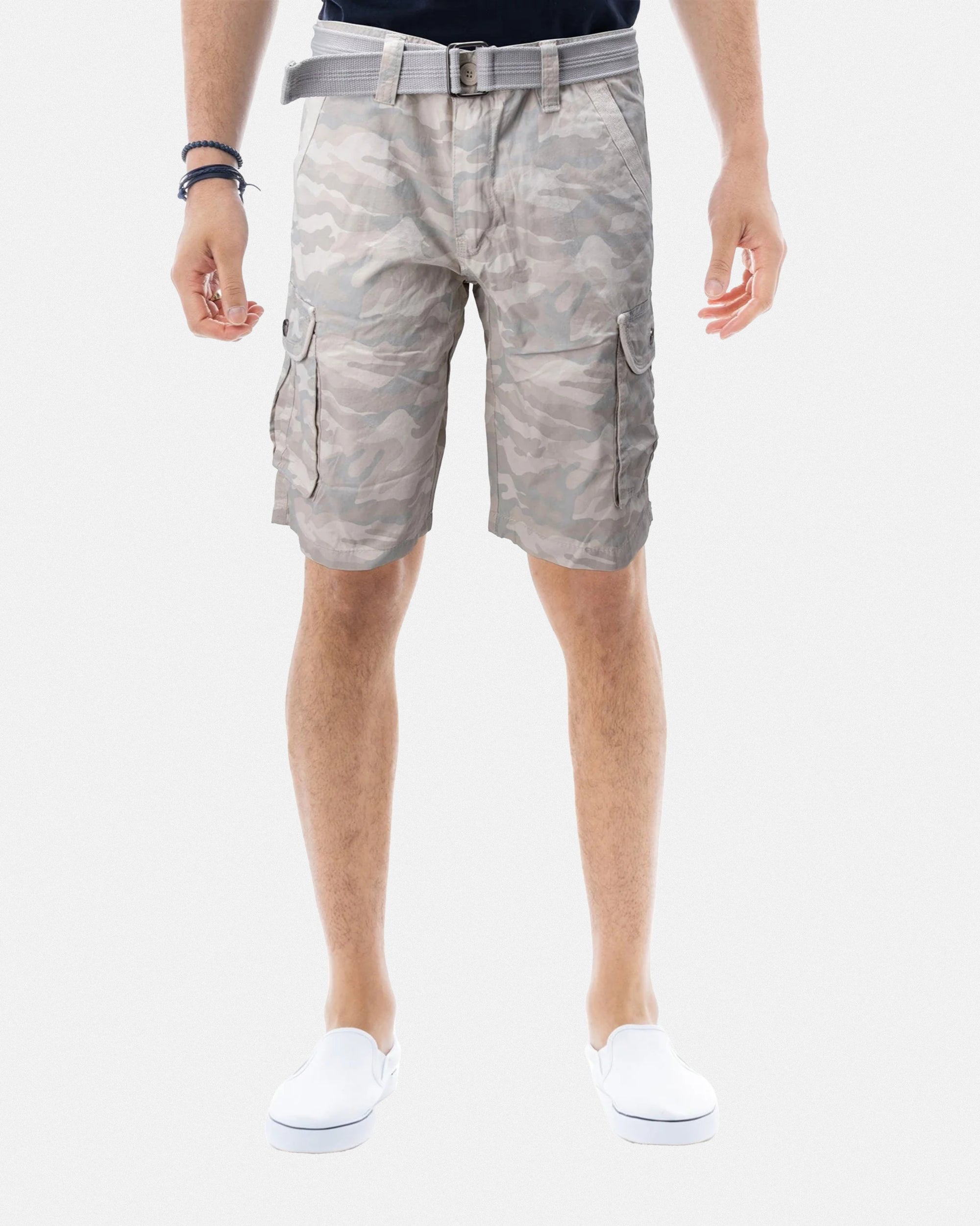 #RMS-17020 12.5" Belted Cargo Shorts With Snap Button