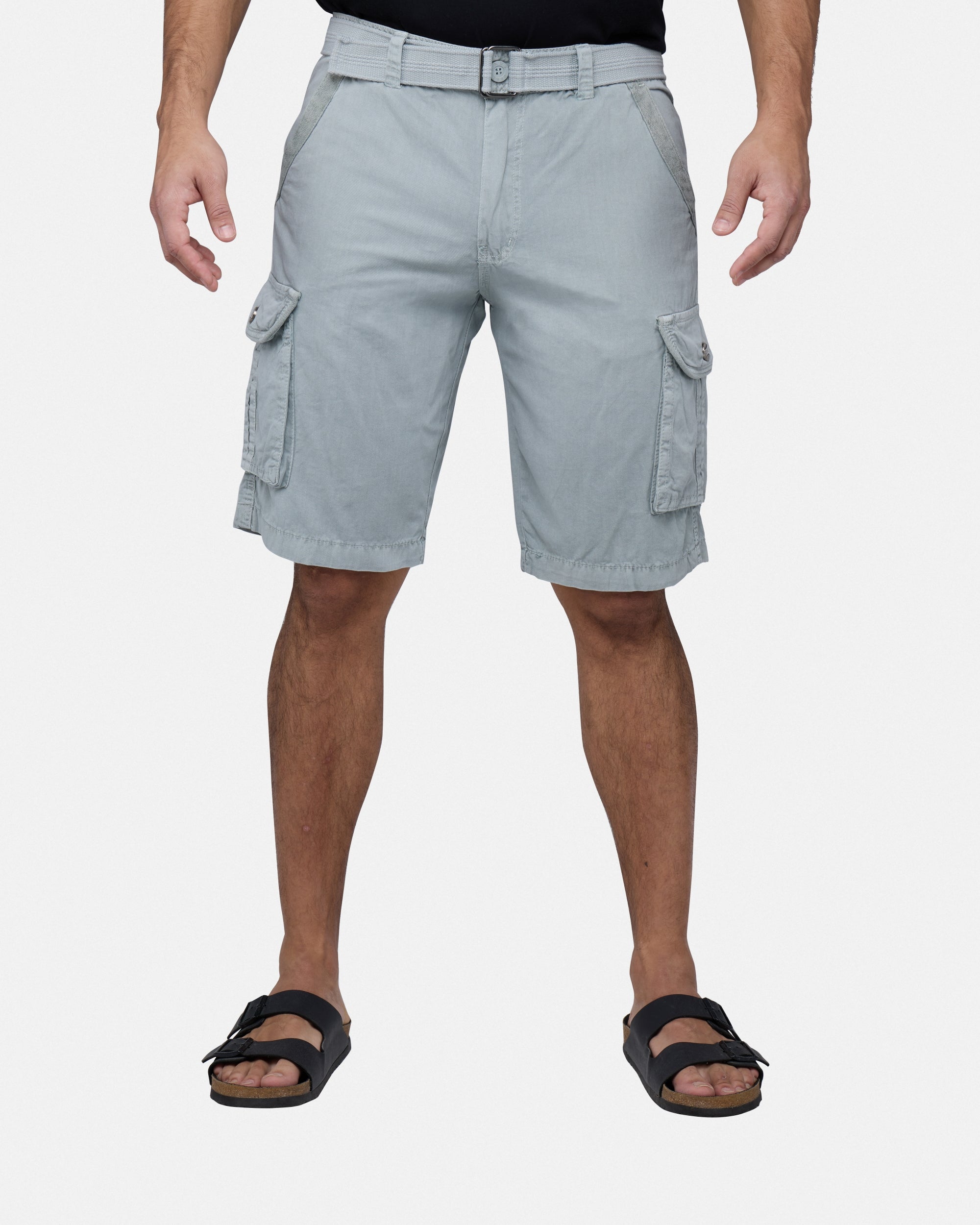 #RMS-17020 12.5" Belted Cargo Shorts With Snap Button