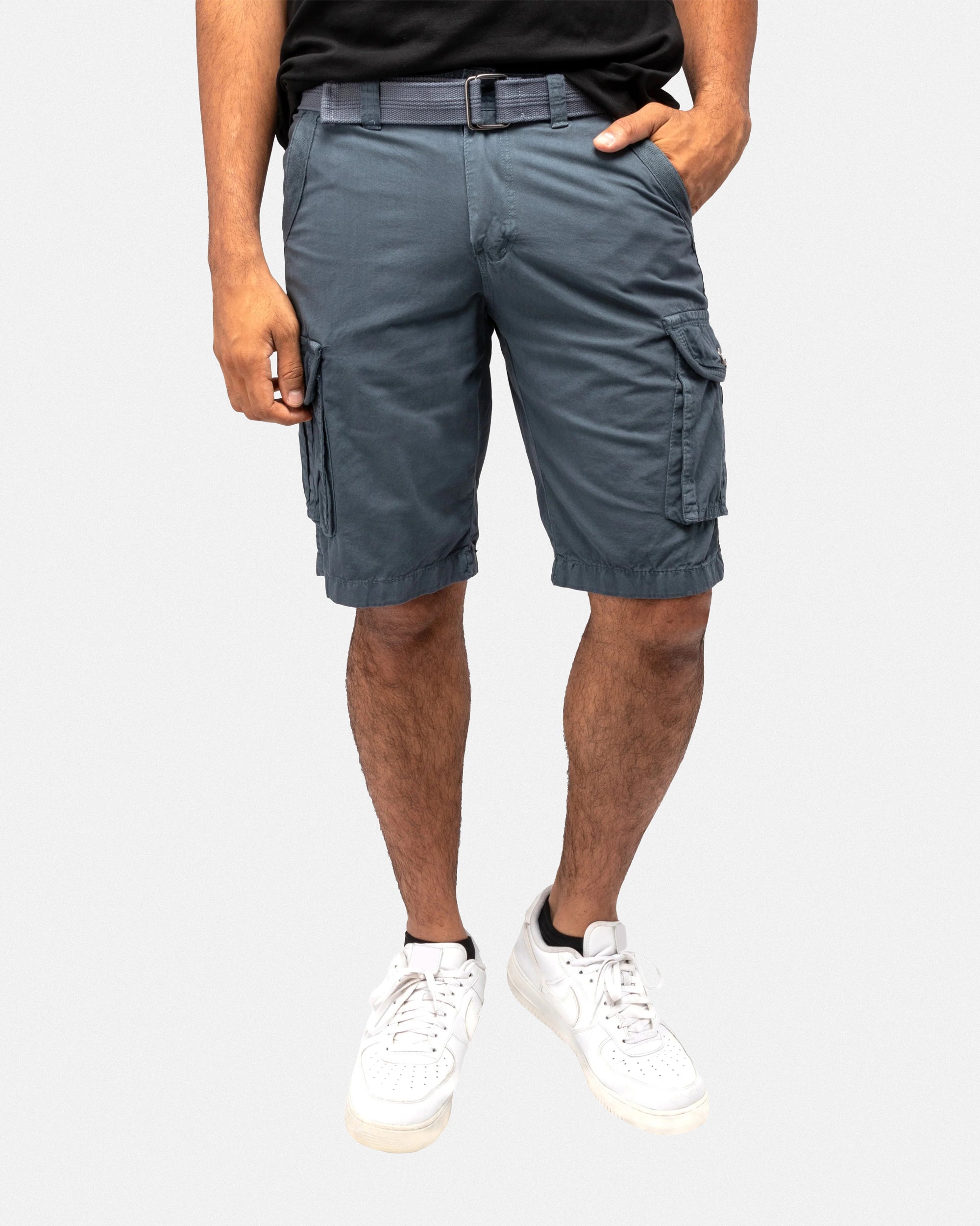 #RMS-17020 12.5" Belted Cargo Shorts With Snap Button