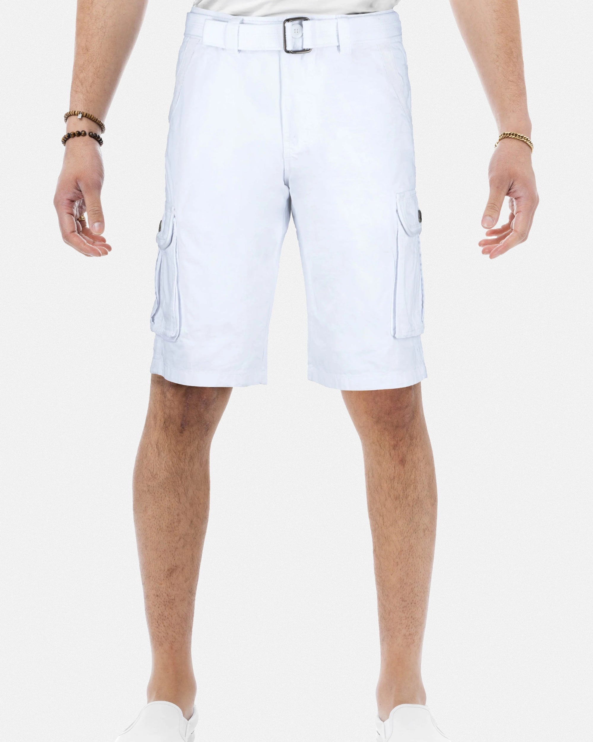 #RMS-17020 12.5" Belted Cargo Shorts With Snap Button