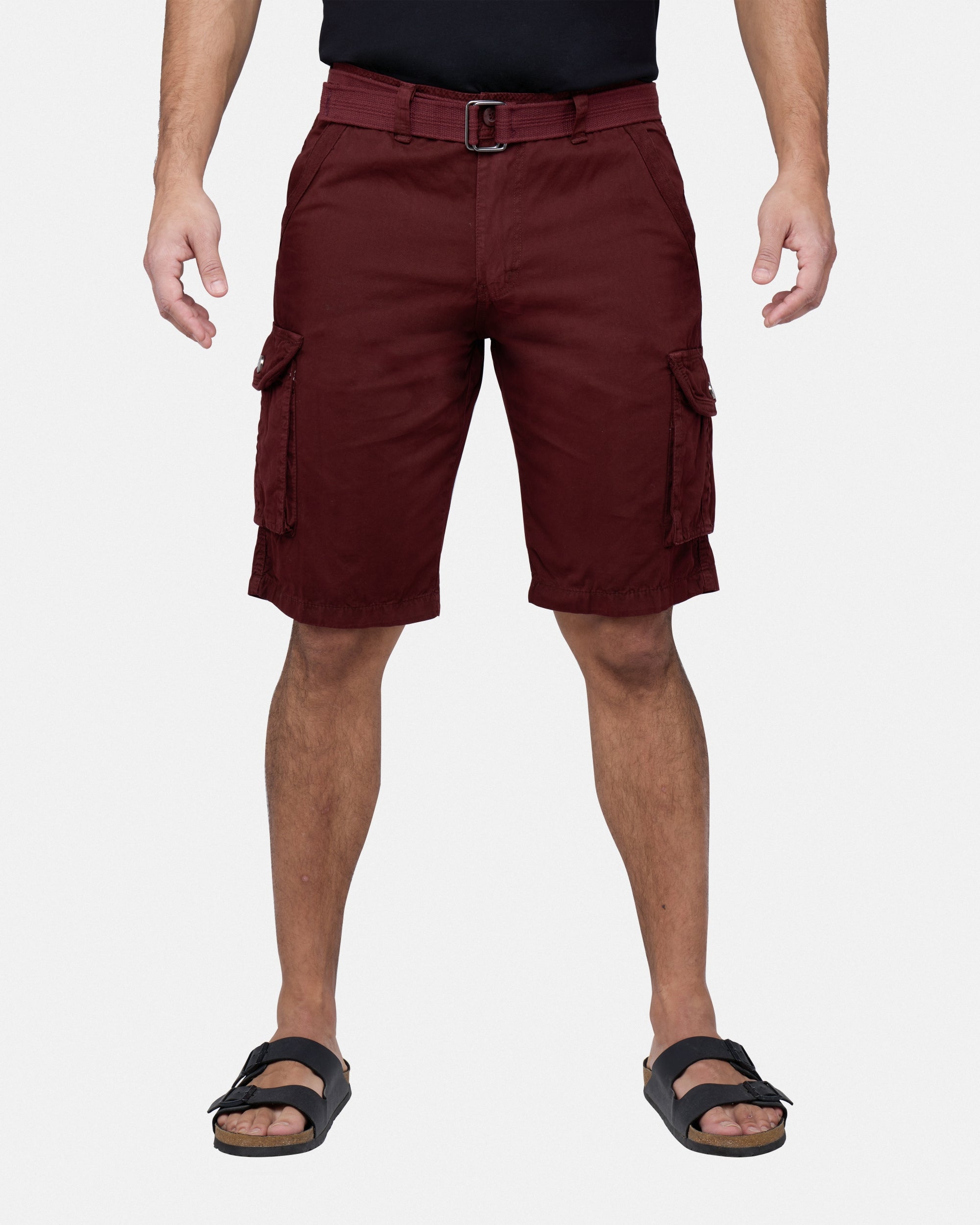 #RMS-17020 12.5" Belted Cargo Shorts With Snap Button