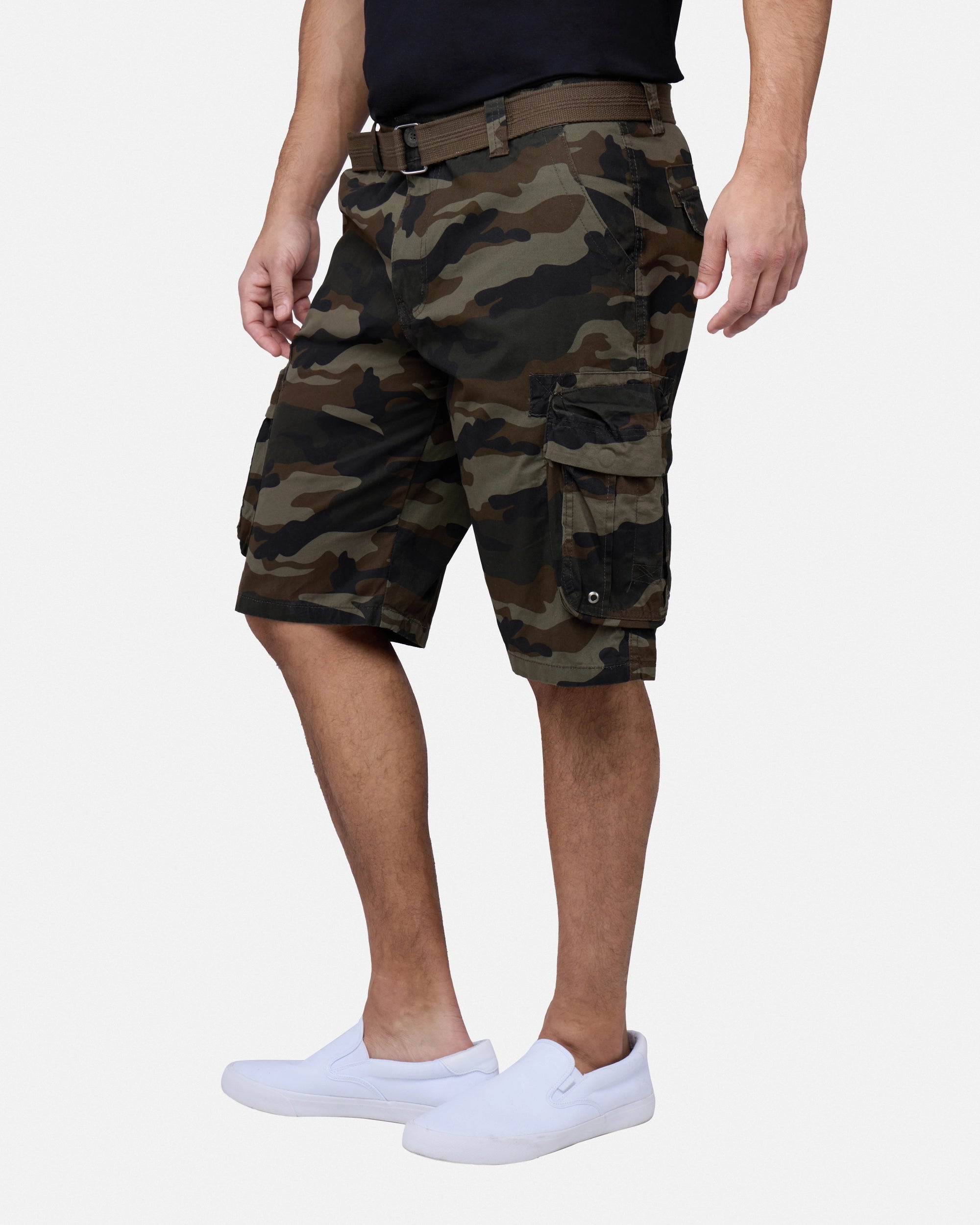 #RMS-17021 12.5" Belted Cargo Shorts with Snap Button-thumbmail-172