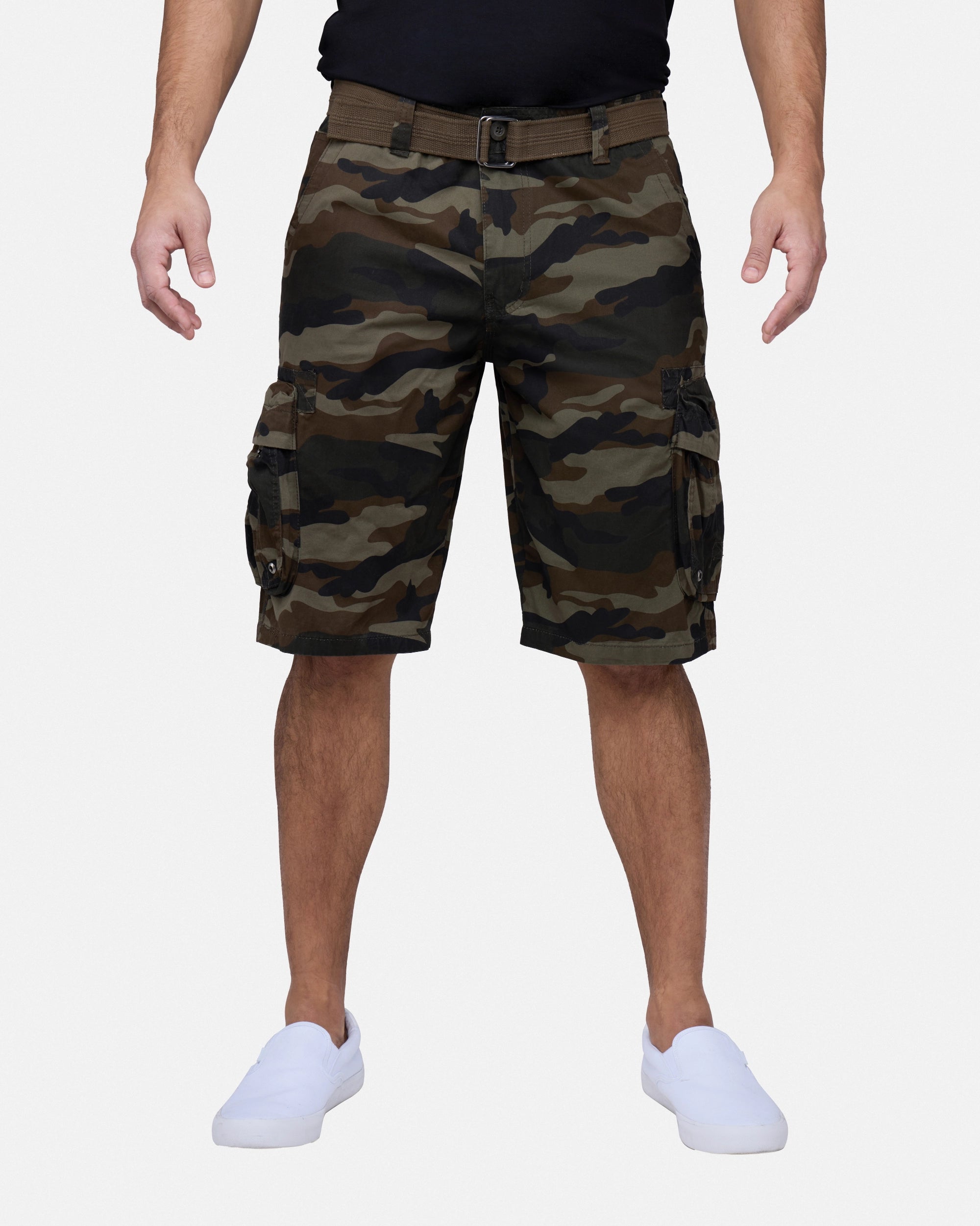 #RMS-17021 12.5" Belted Cargo Shorts with Snap Button-thumbmail-169