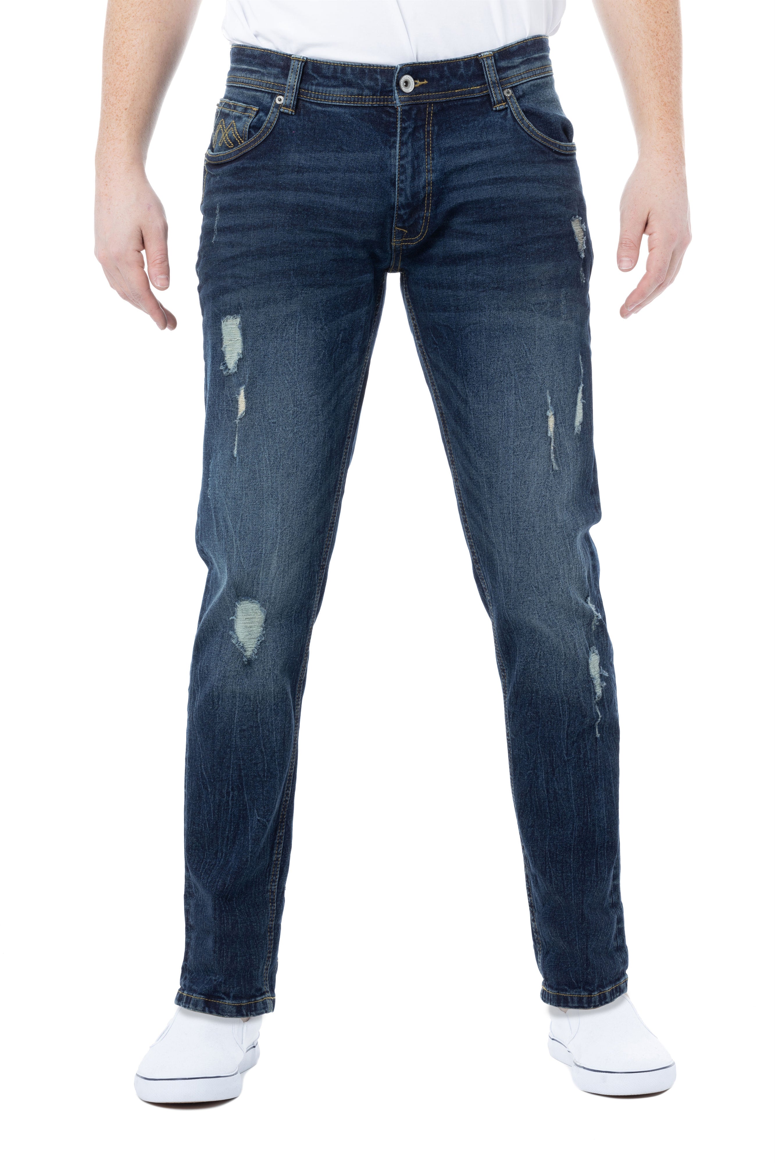 RAW X Men's Ripped & Distressed Washed Denim Pants – X-RAY JEANS