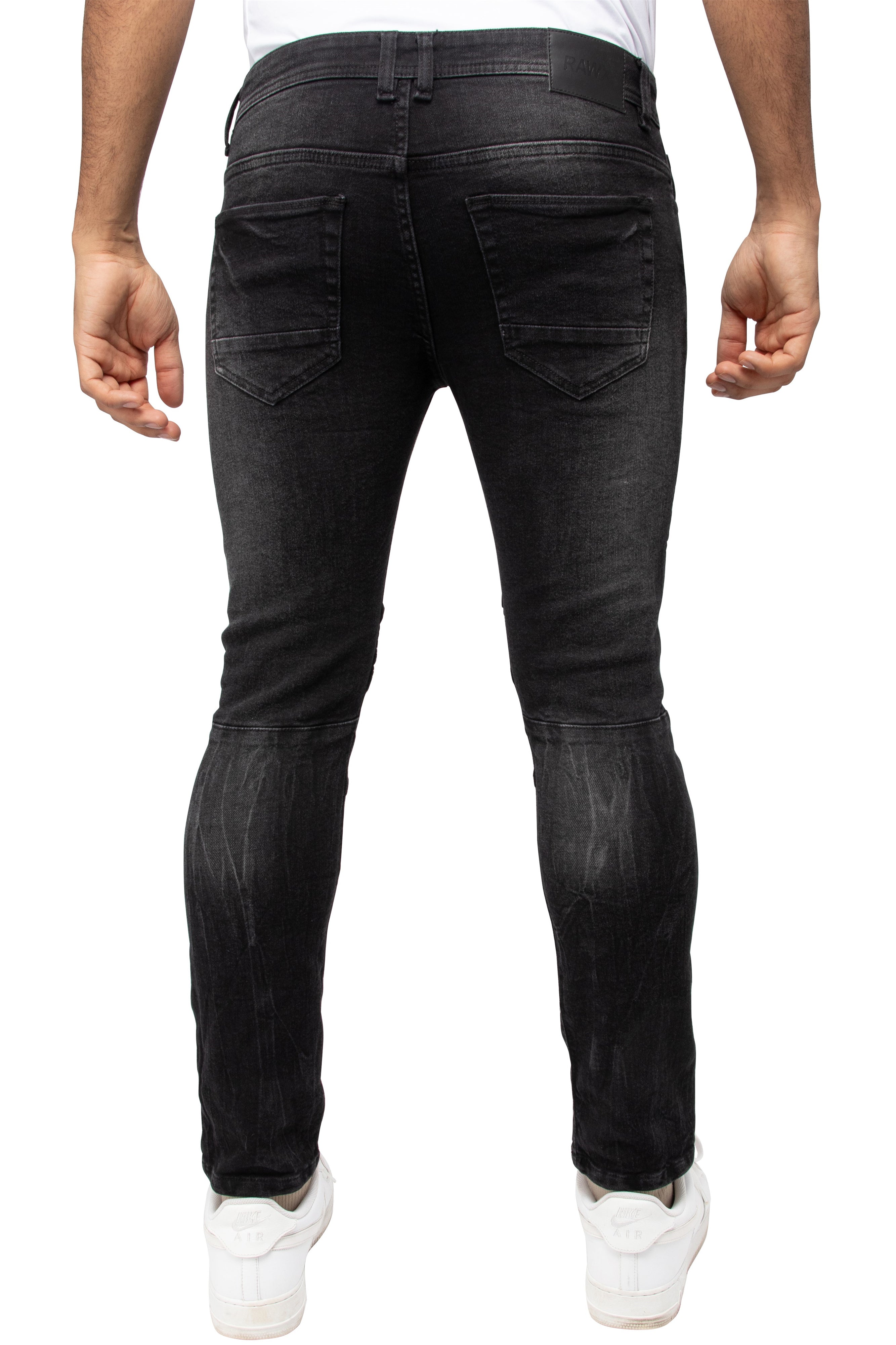 RAW X Men's Skinny Fit Moto Biker Jeans With Rips – X-RAY JEANS