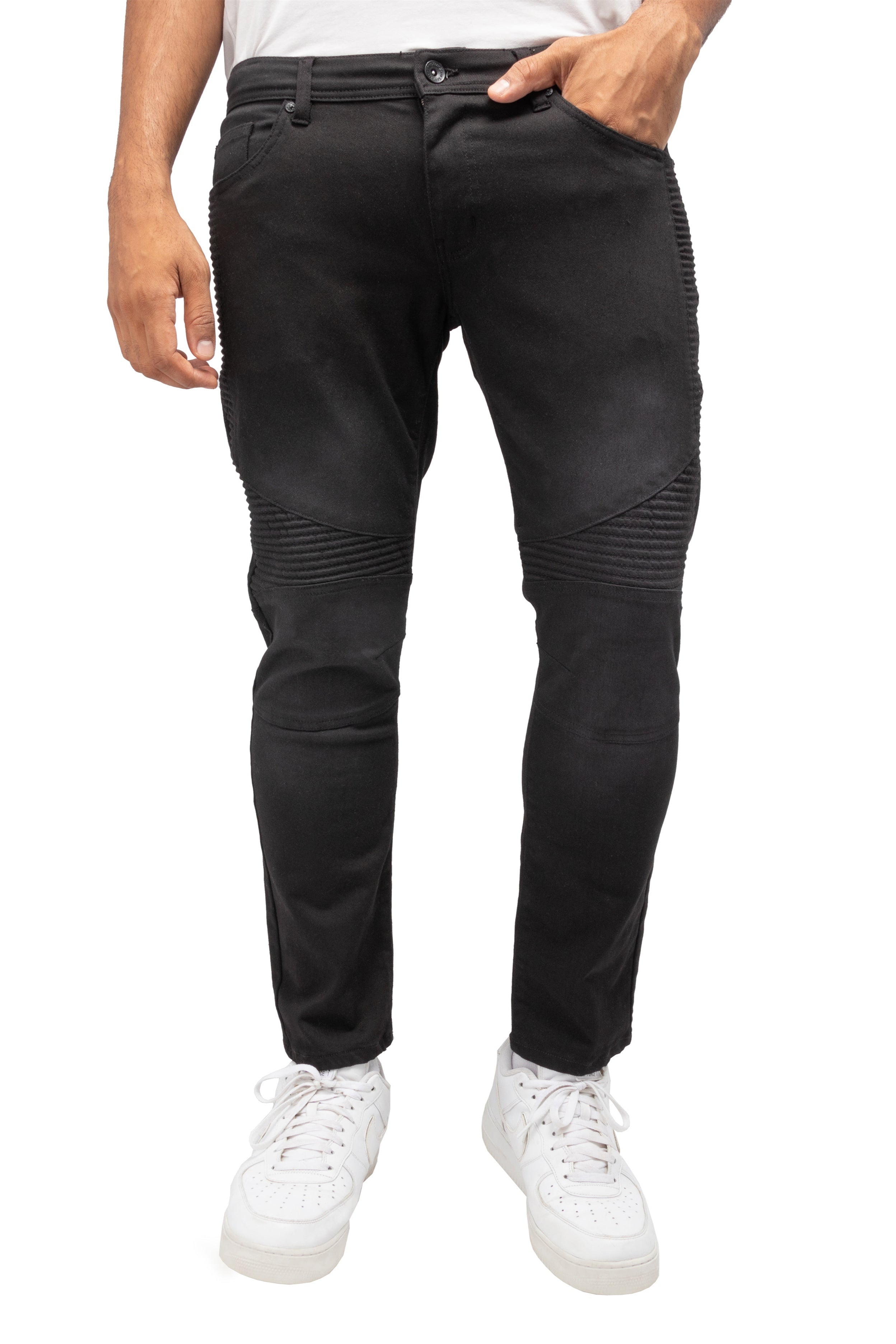 RAW X Men’s Slim Fit Biker Jean Comfy Flex Stretch Moto Wash Denim