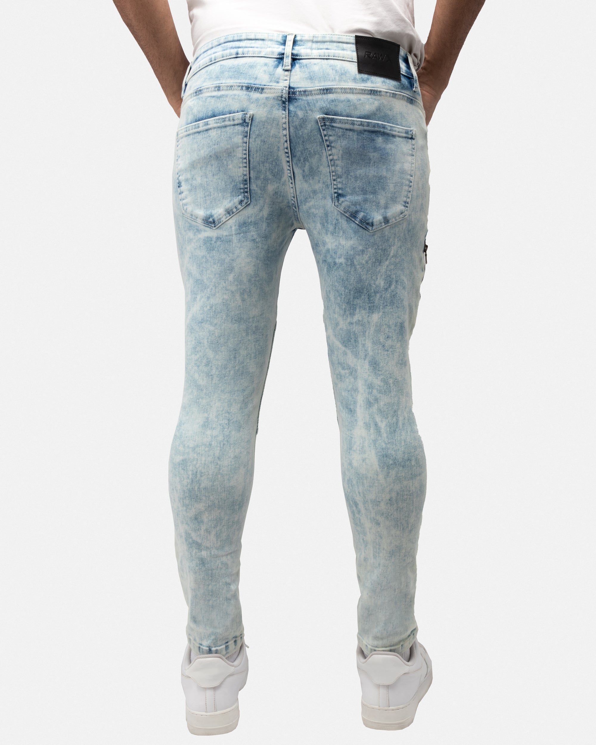 RXP-91281 Skinny Fit Distressed Moto Jeans – X-RAY JEANS