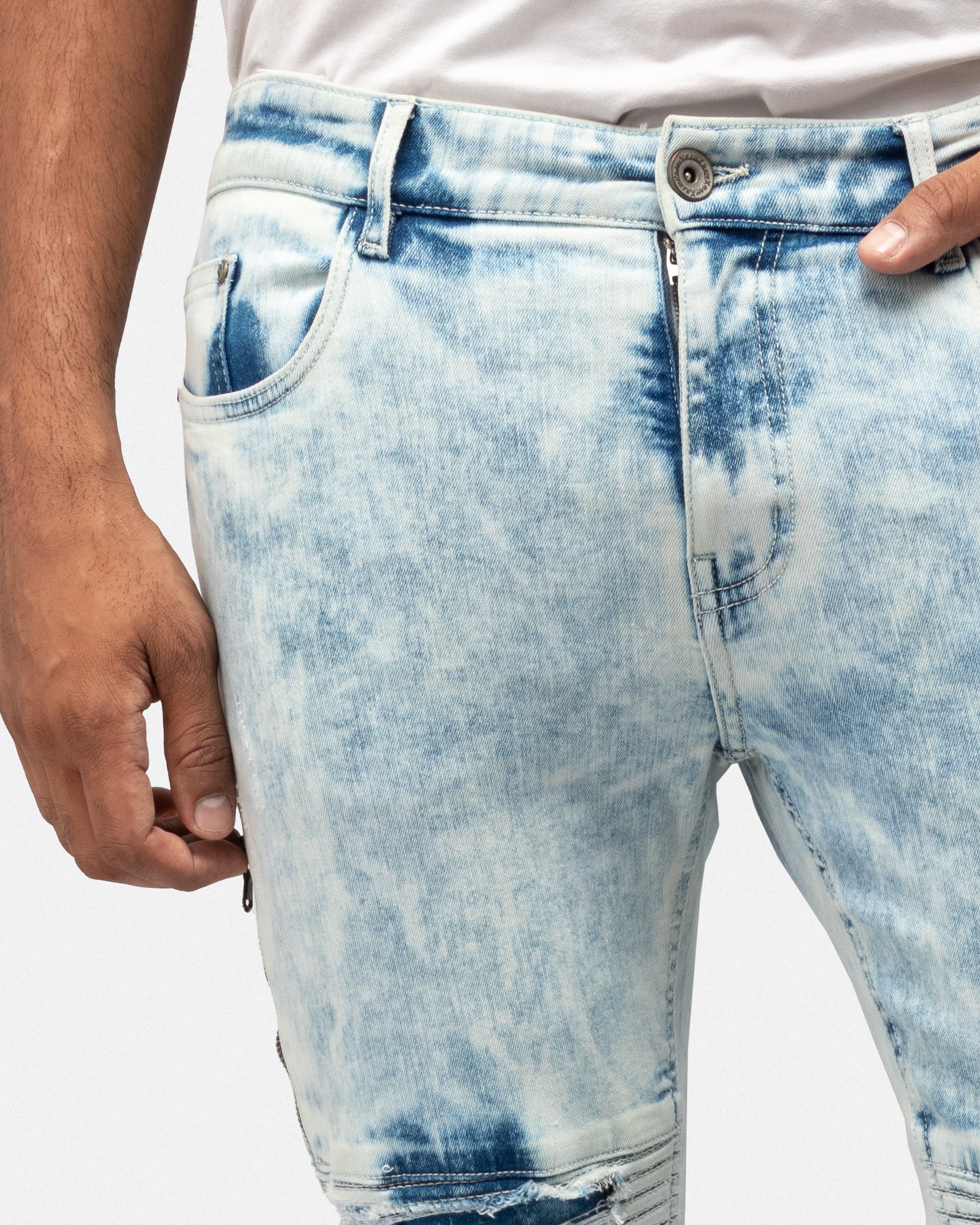 RXP-91281 Skinny Fit Distressed Moto Jeans – X-RAY JEANS