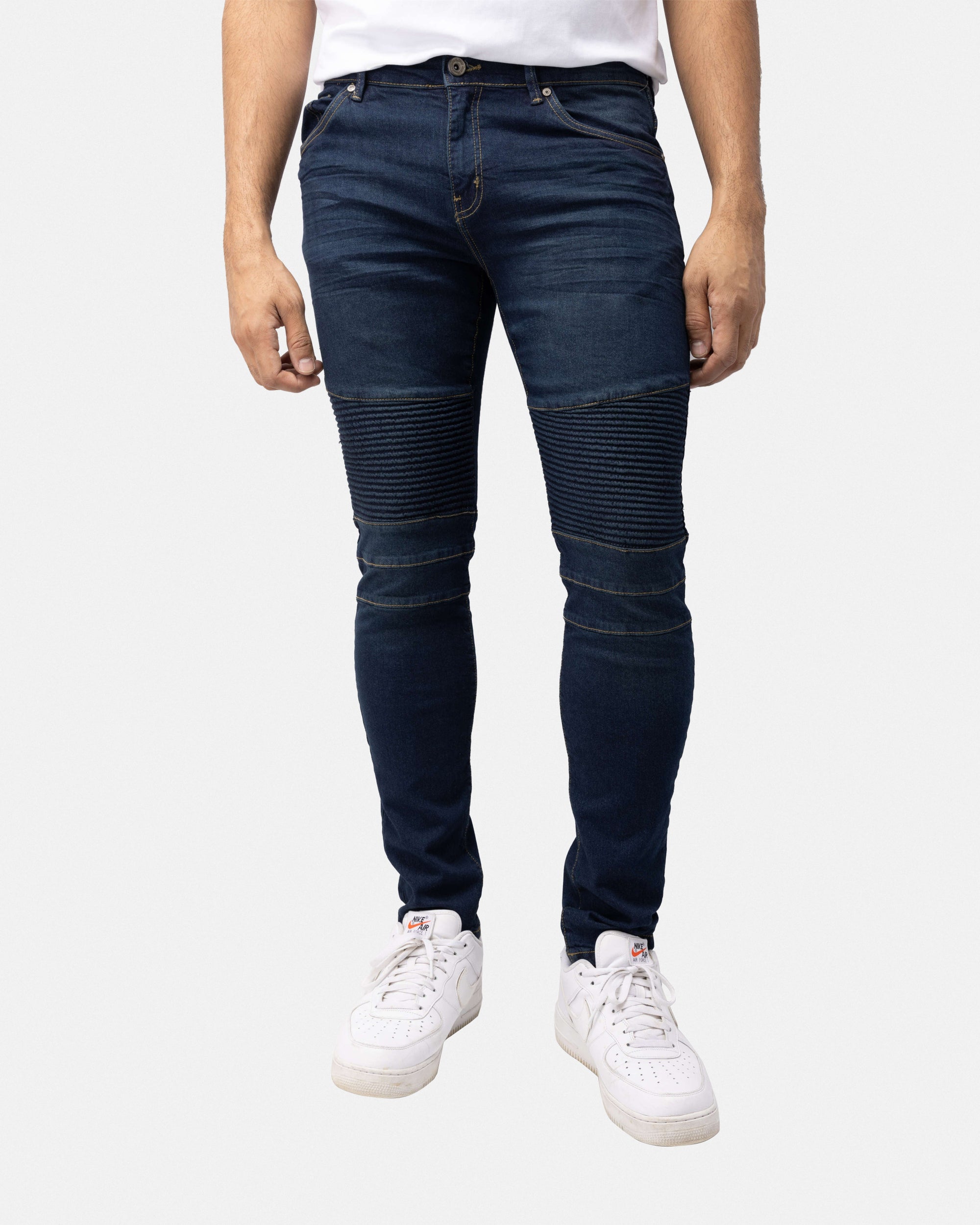 RAW X Men's Skinny Fit Flexible Moto Biker Jeans