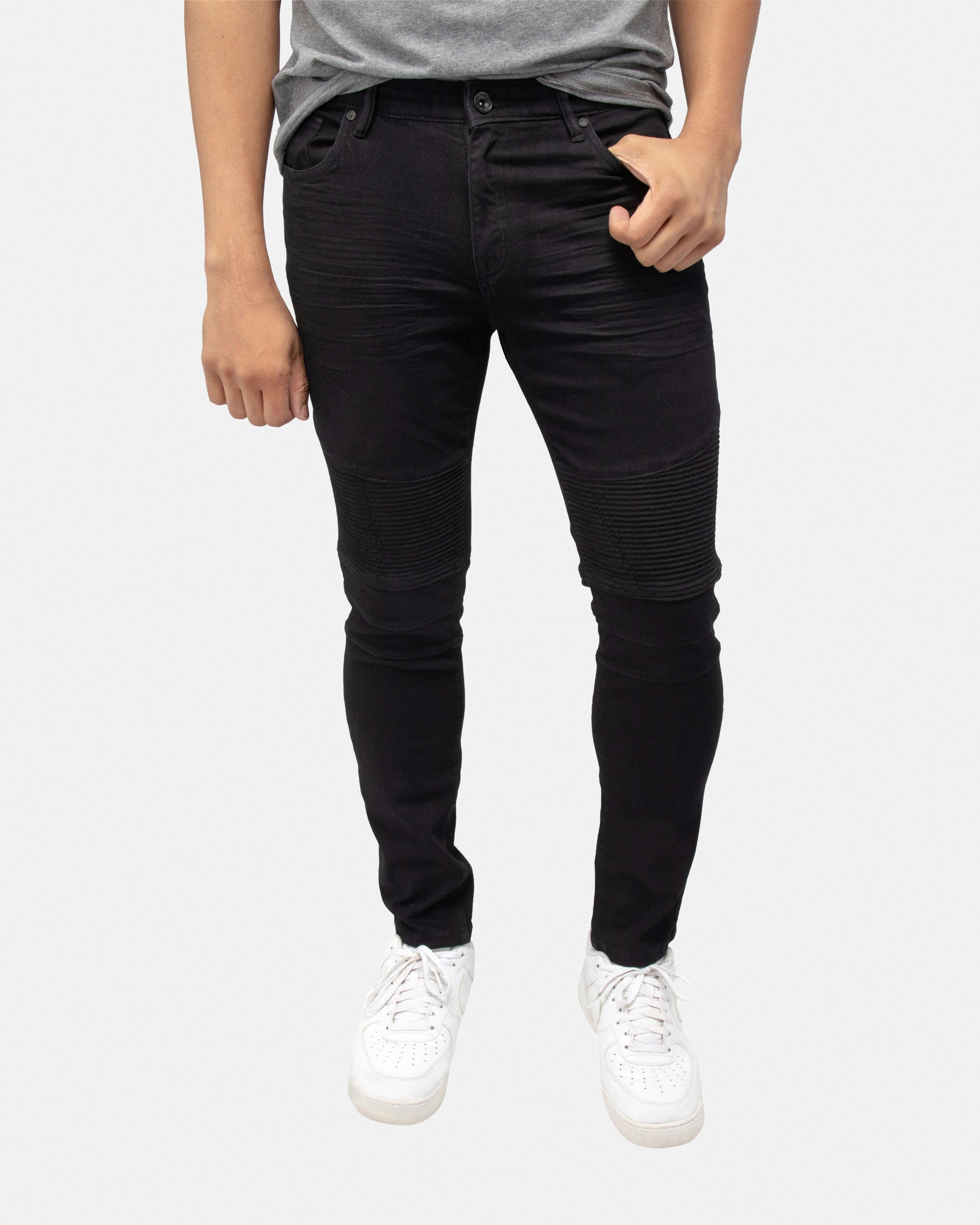 RAW X Men's Skinny Fit Flexible Moto Biker Jeans