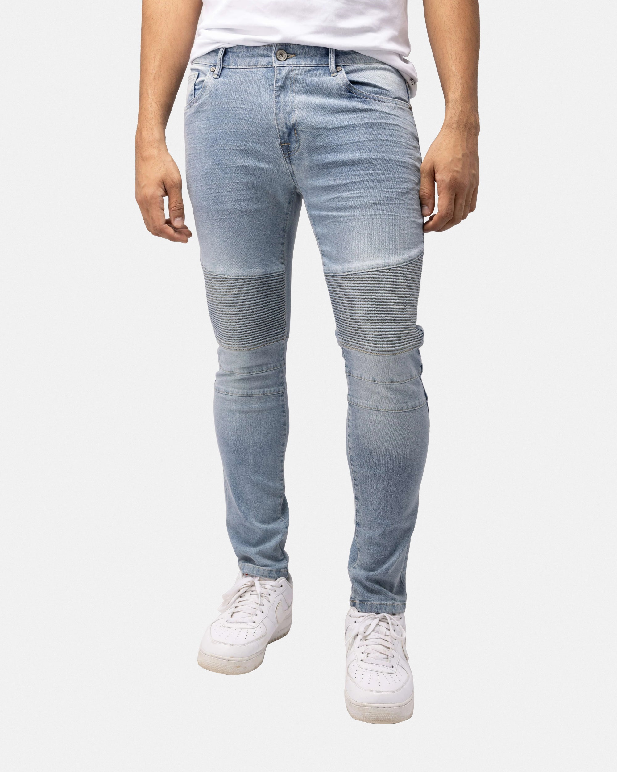 RAW X Men's Skinny Fit Flexible Moto Biker Jeans