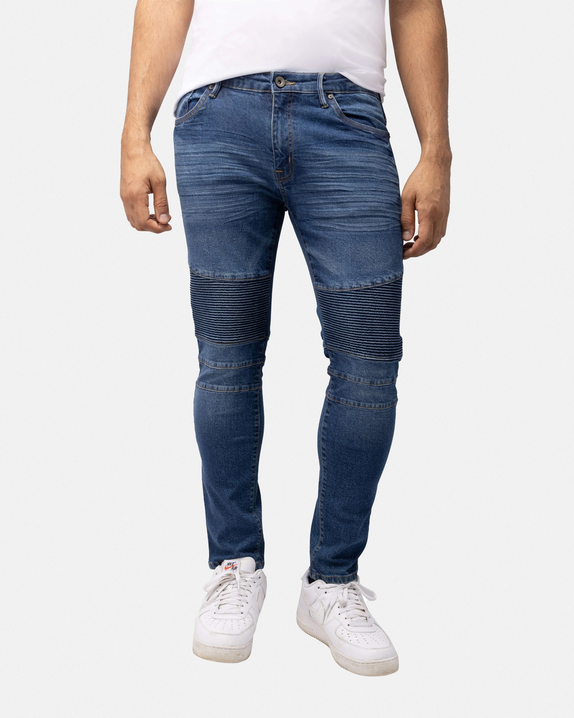 RAW X Men's Skinny Fit Flexible Moto Biker Jeans