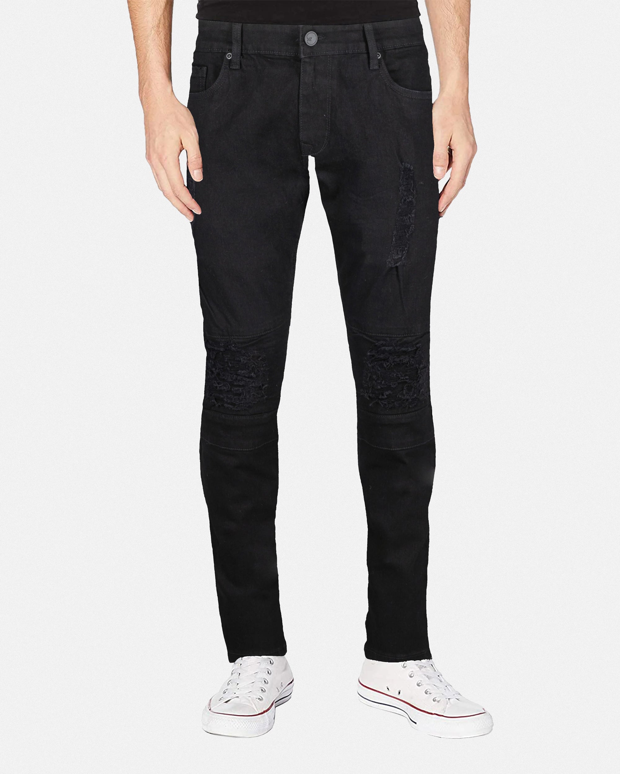 #RXP-99054 Skinny Fit Distressed Moto Jeans