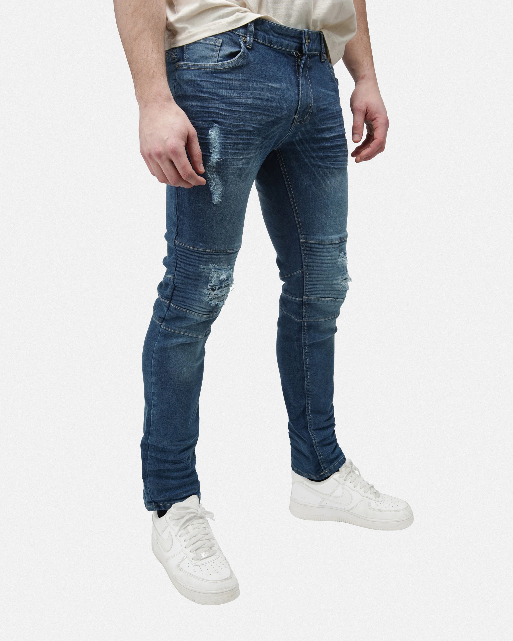 RXP-99054 Skinny Fit Distressed Moto Jeans – X-RAY JEANS