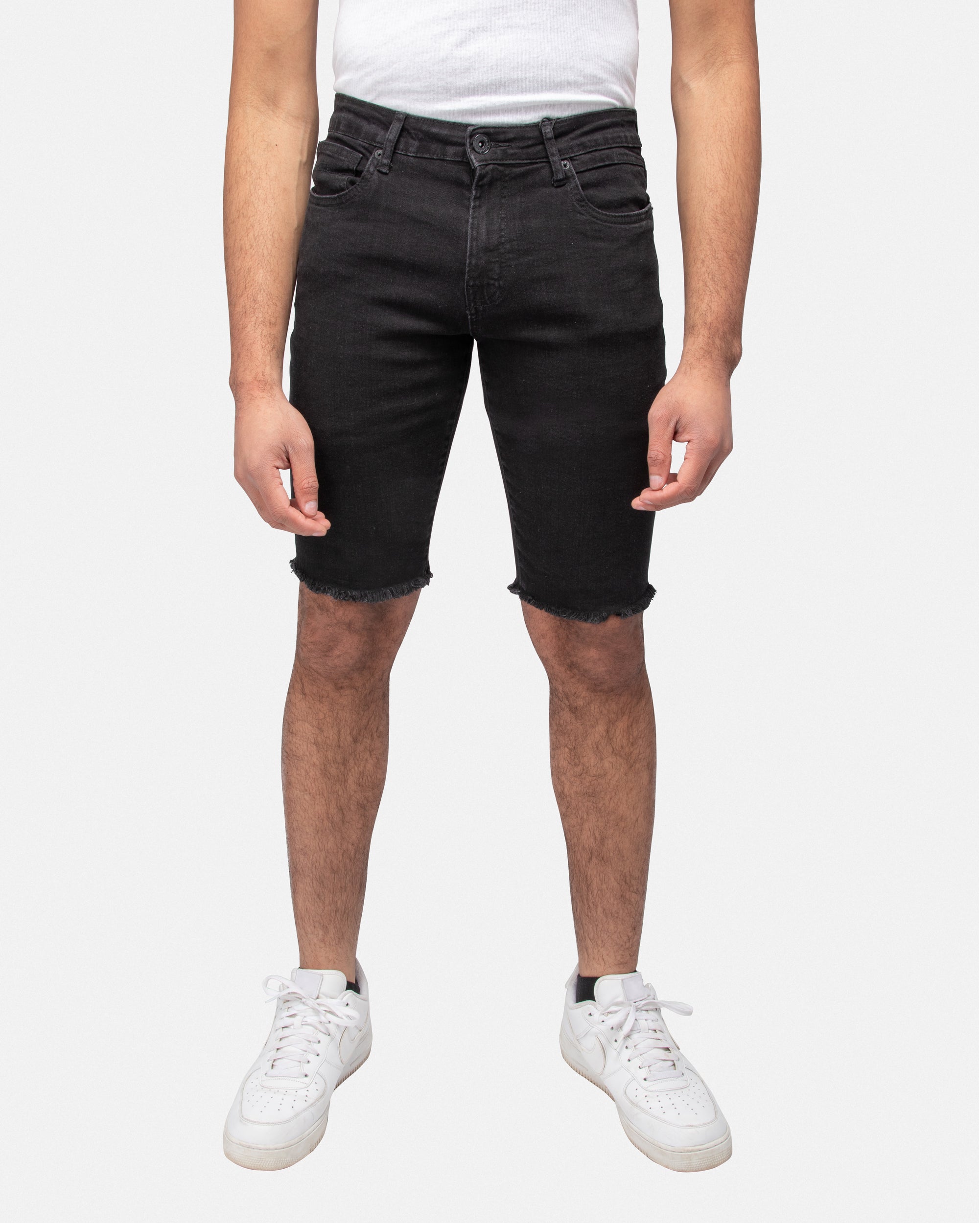 RAWX Men's Rips Distress Frayed Cut Off Denim Shorts