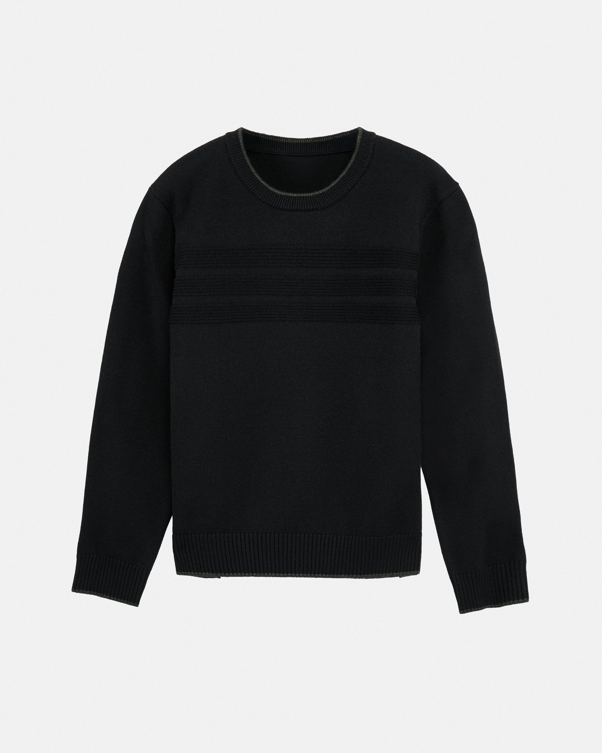 #RXSW3100390 Boy's Moto Ribbing Detail Crew Sweater