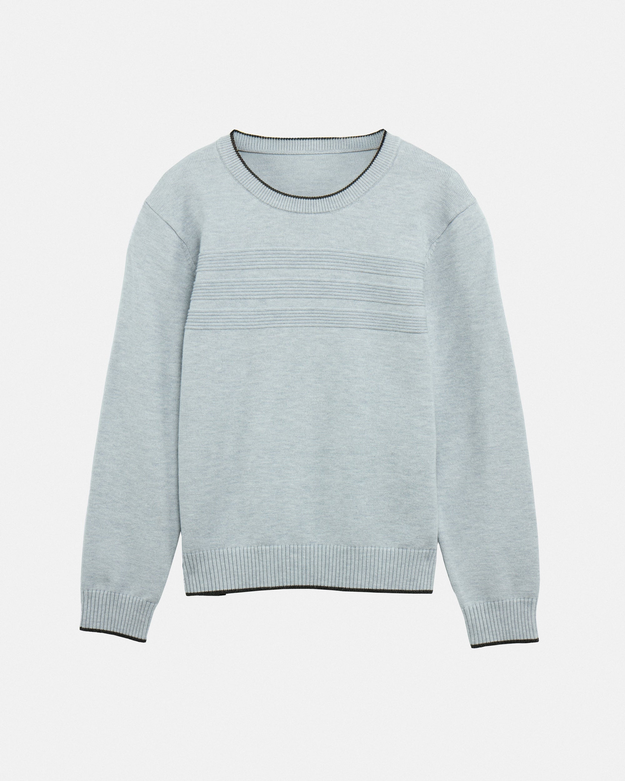 #RXSW3100390 Boy's Moto Ribbing Detail Crew Sweater