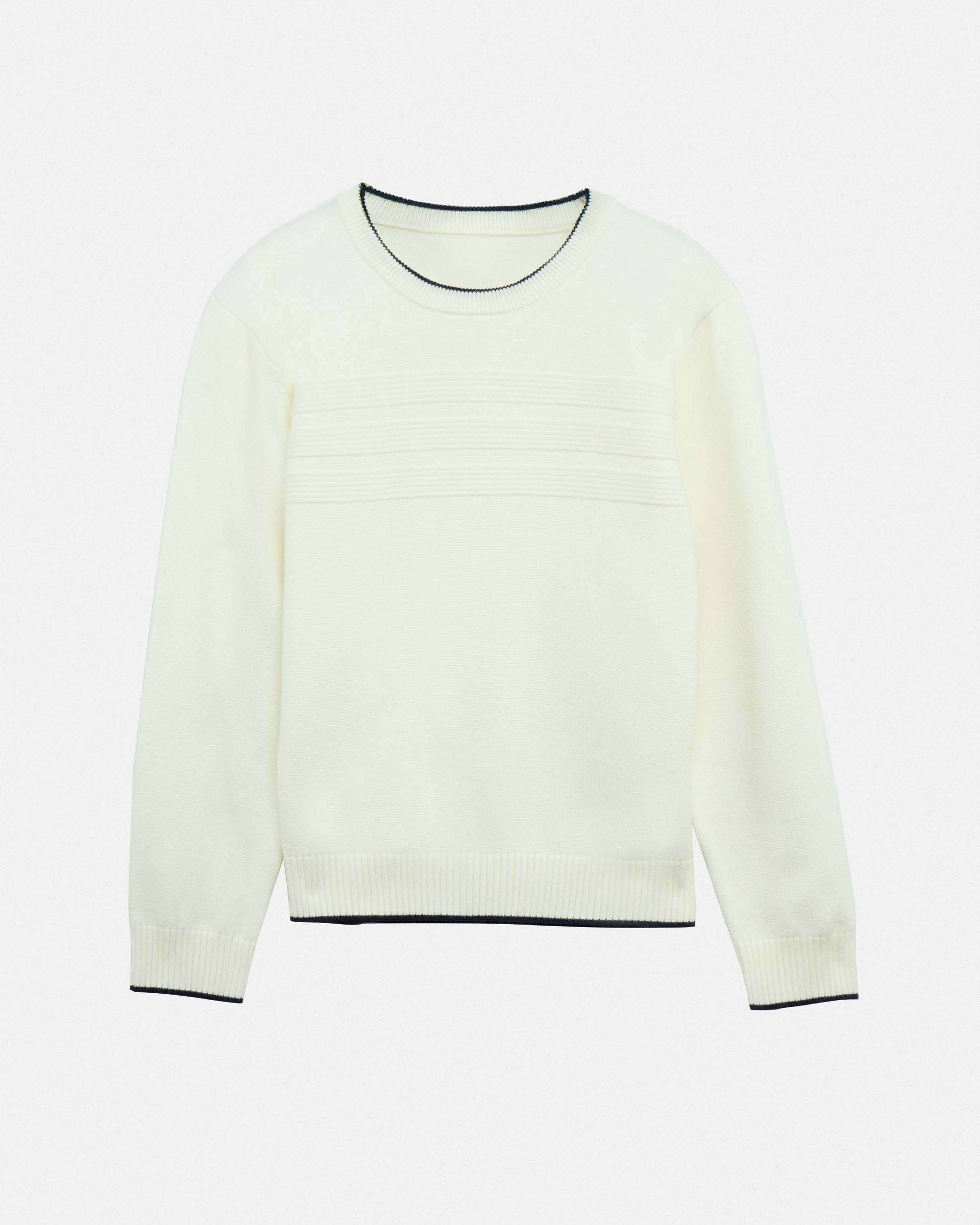 #RXSW3100390 Boy's Moto Ribbing Detail Crew Sweater