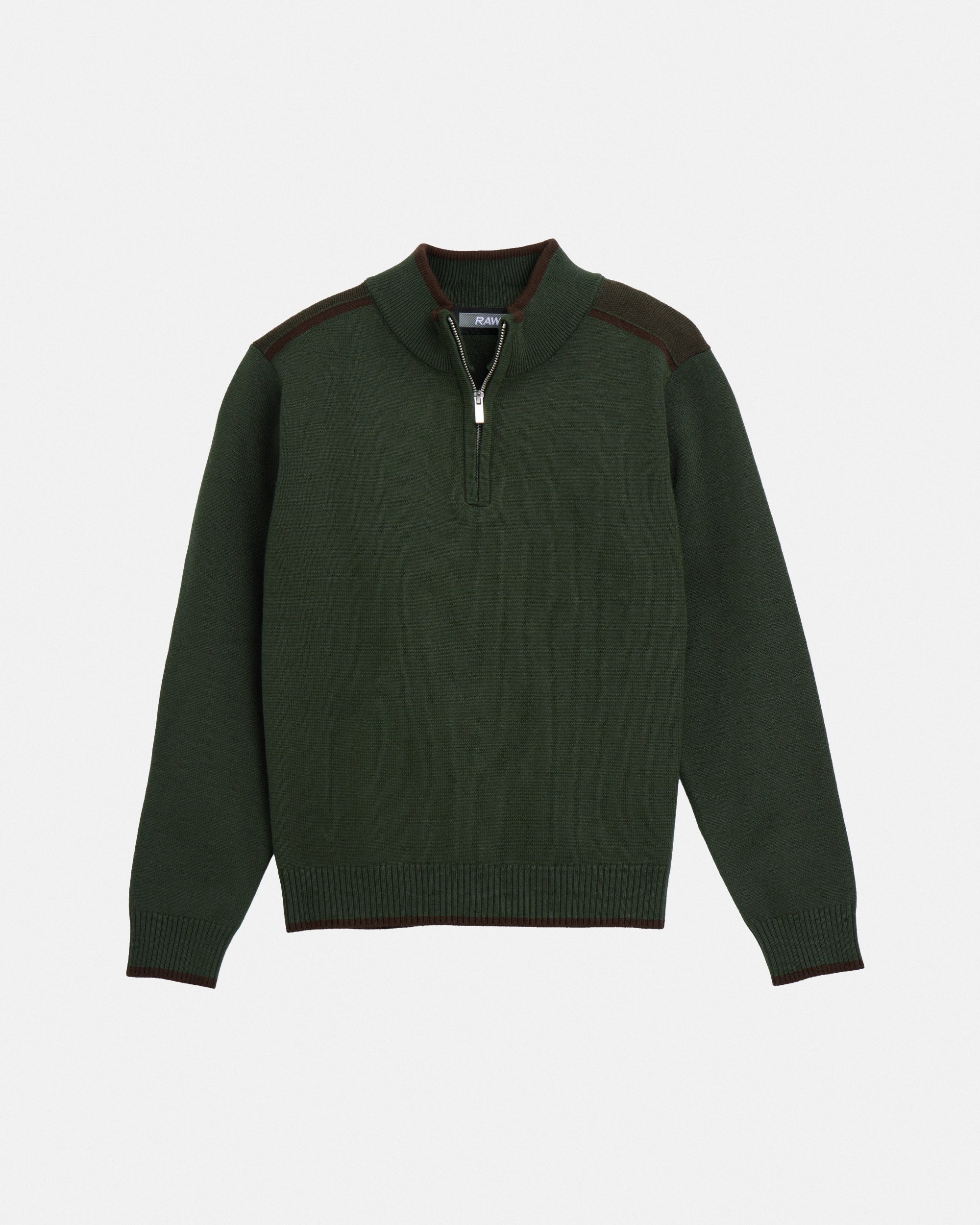 #RXSW3100391 Boy's Shoulder Detail Quarter-Zip Sweater