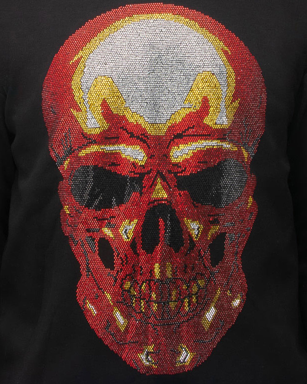 #SMFH-21071 Red Skull Rhinestone Hoodies-thumbmail-4