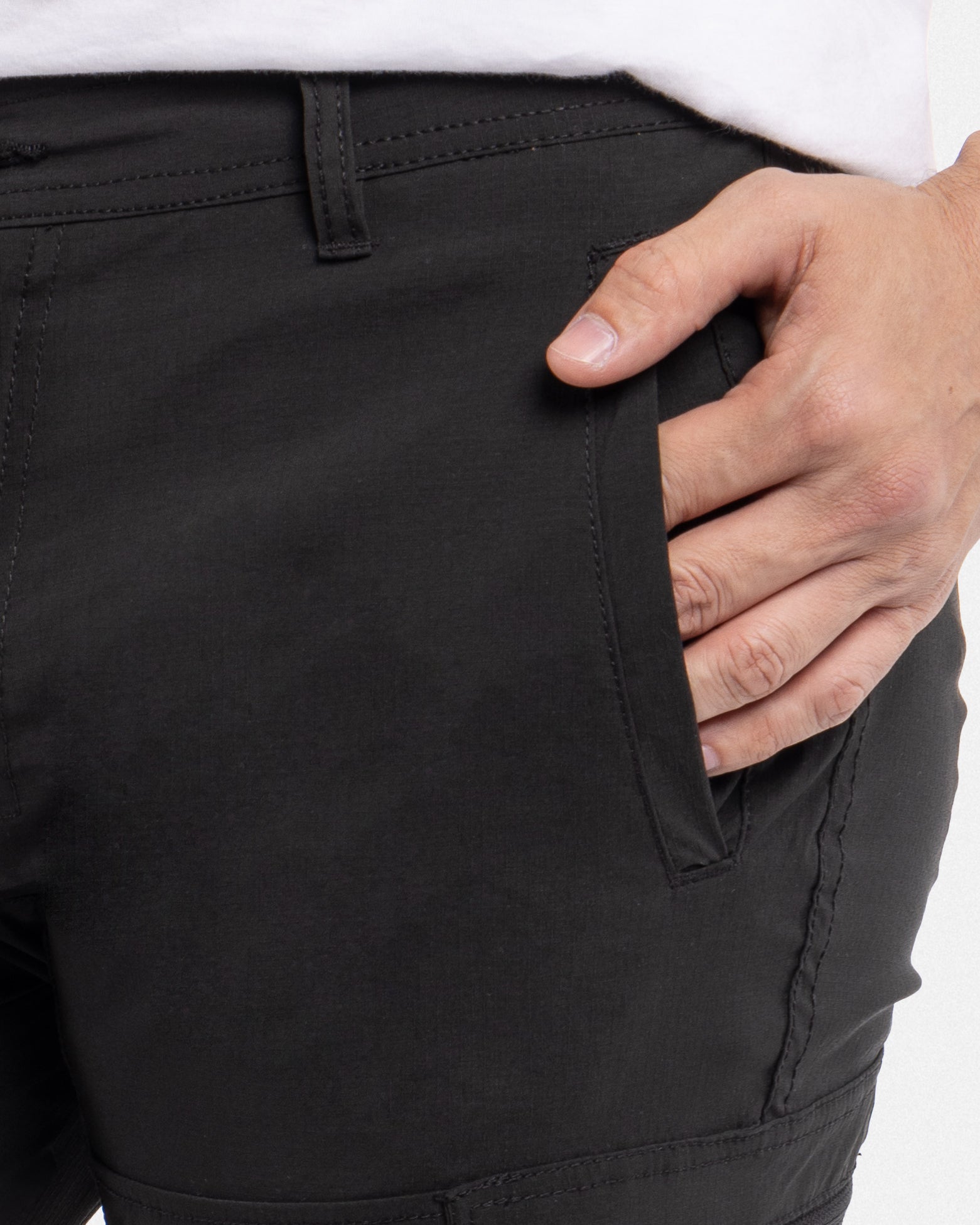 #SMP-13016 Nylon Flat Waist Hybrid Joggers Pants-thumbmail-5