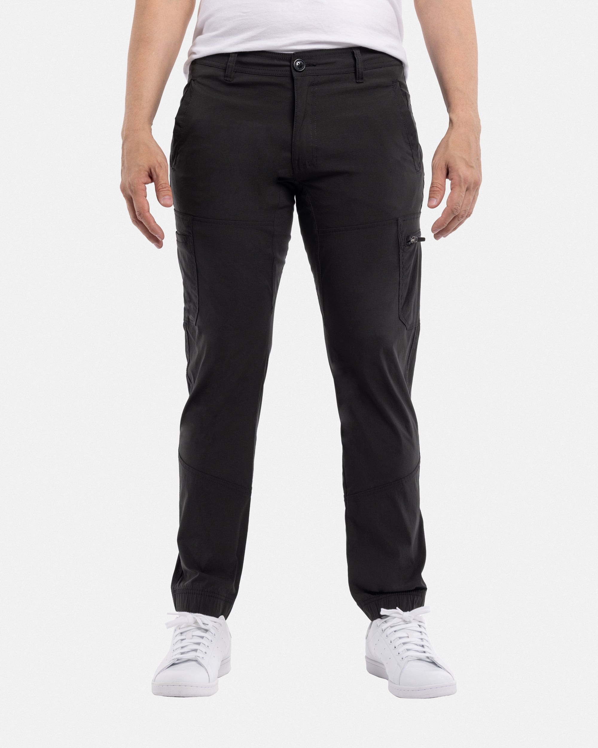 #SMP-13016 Nylon Flat Waist Hybrid Joggers Pants