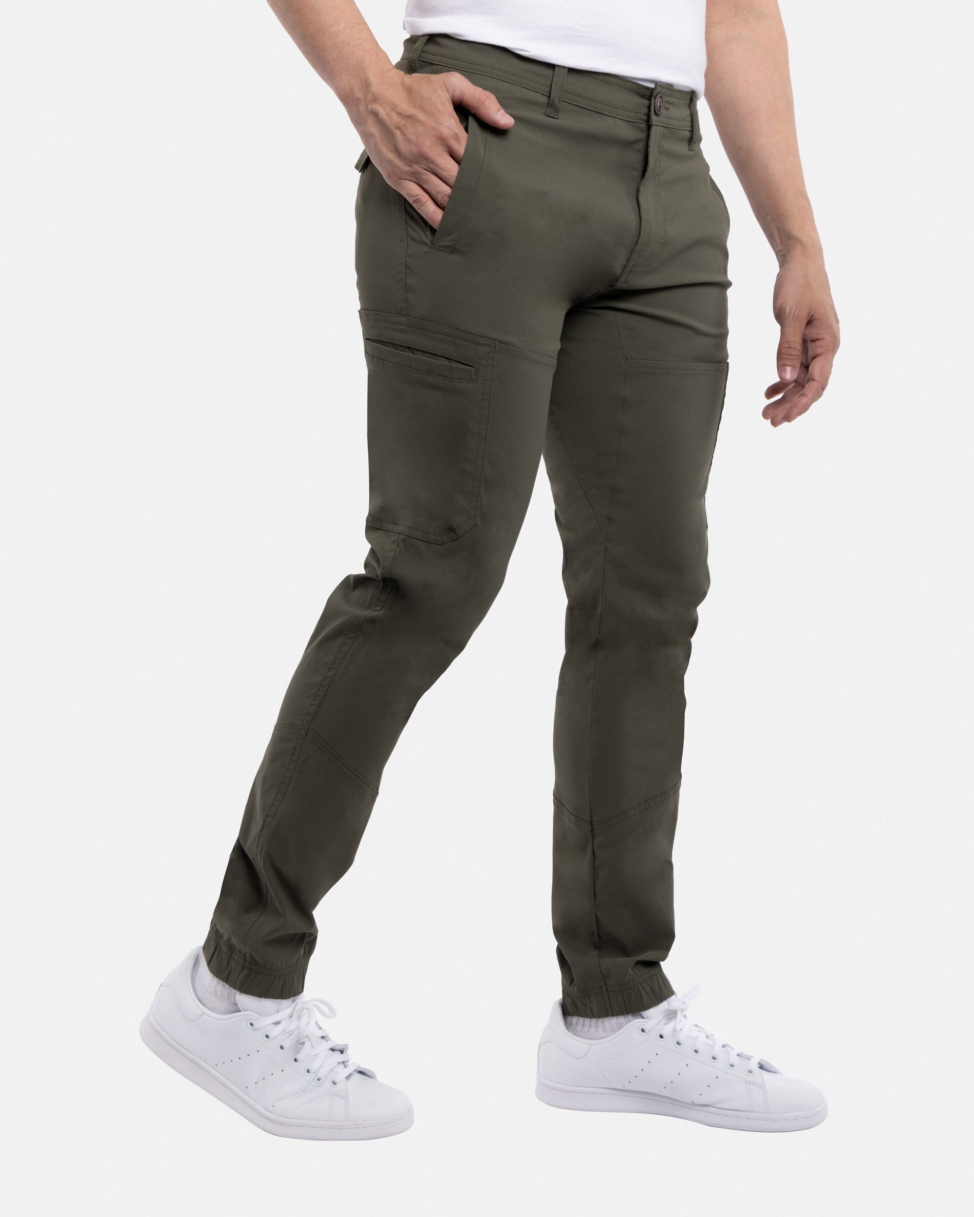#SMP-13029 Slim Fit Nylon Jogger Cargo Pants-thumbmail-3