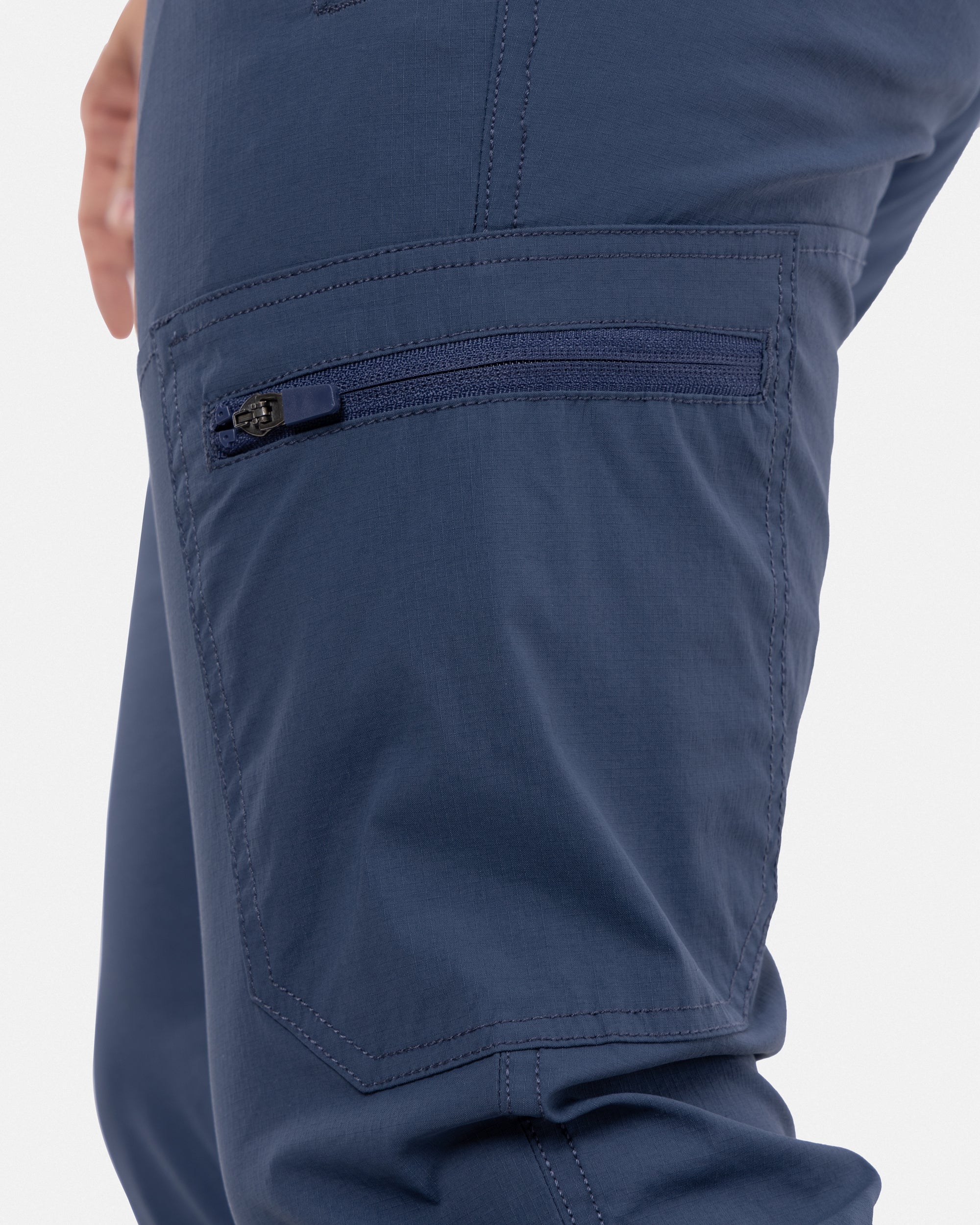 #SMP-13030 Flat Waist Nylon Joggers Pants-thumbmail-6