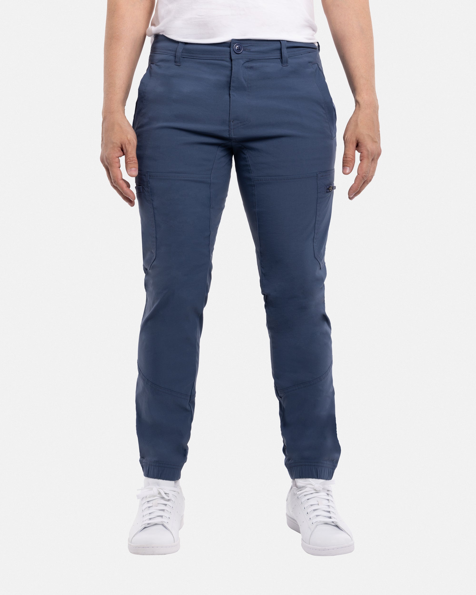 #SMP-13030 Flat Waist Nylon Joggers Pants