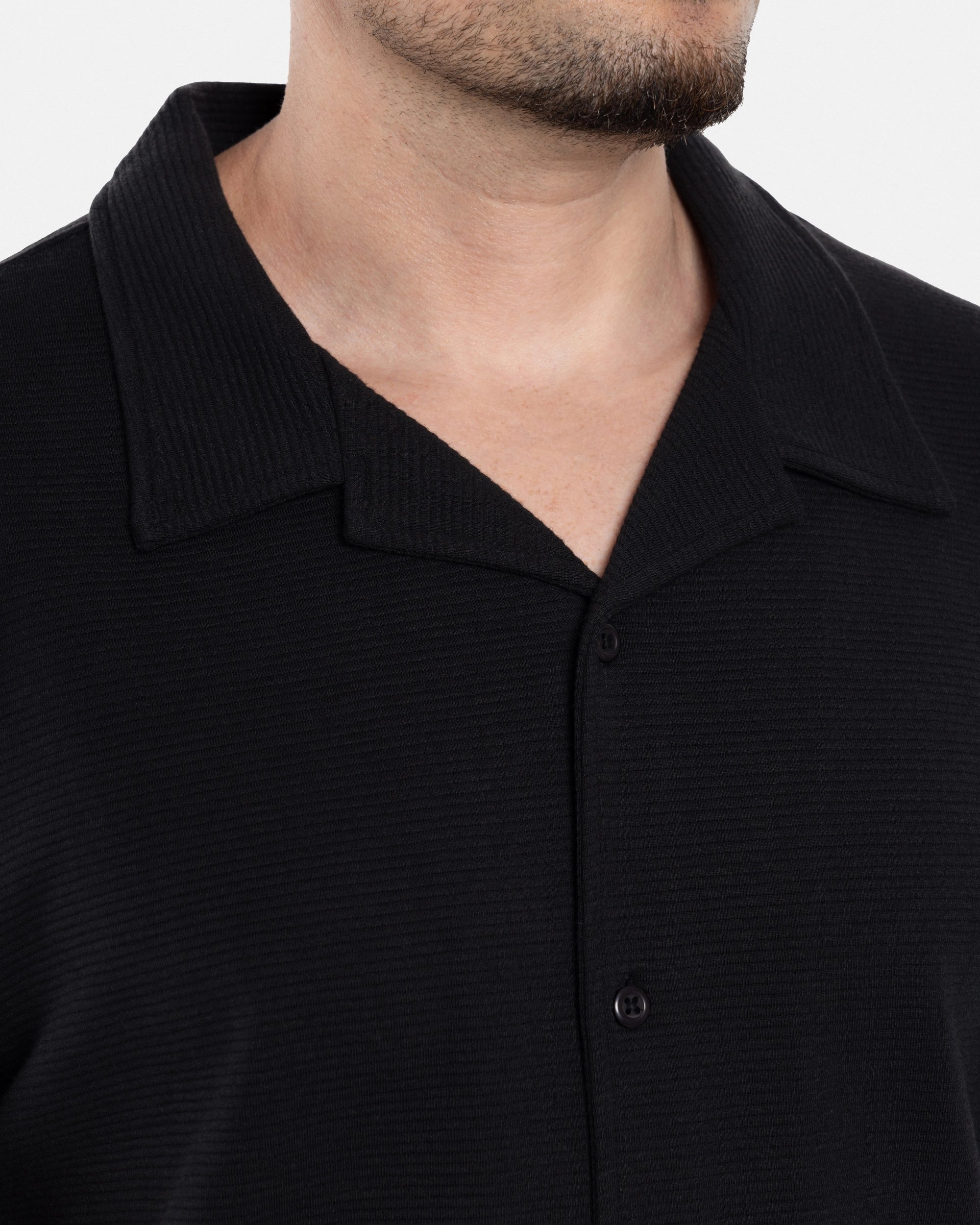 #SMTS-23353 Camp Collar Textured Terry Shirt-thumbmail-7