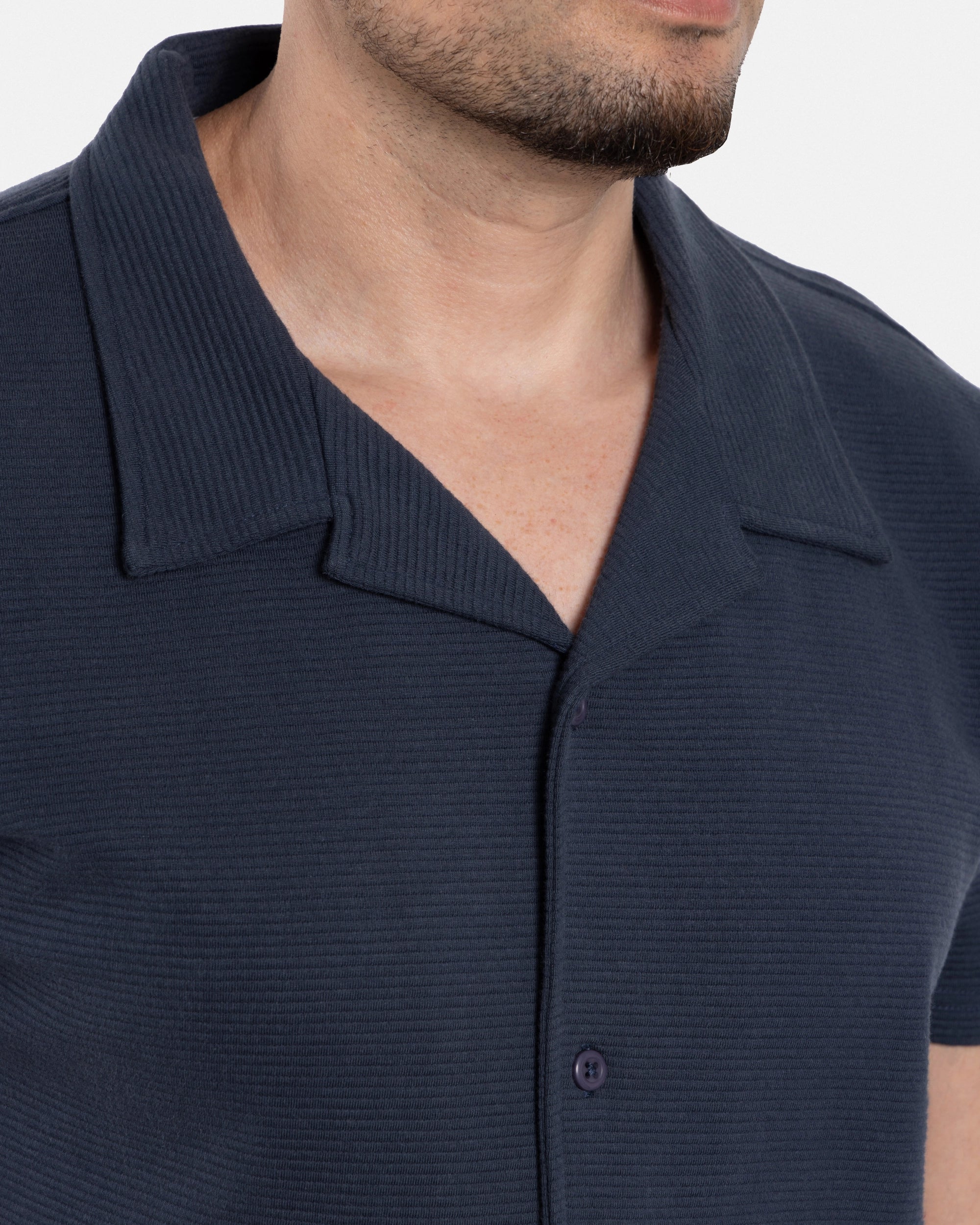 #SMTS-23353 Camp Collar Textured Terry Shirt-thumbmail-16