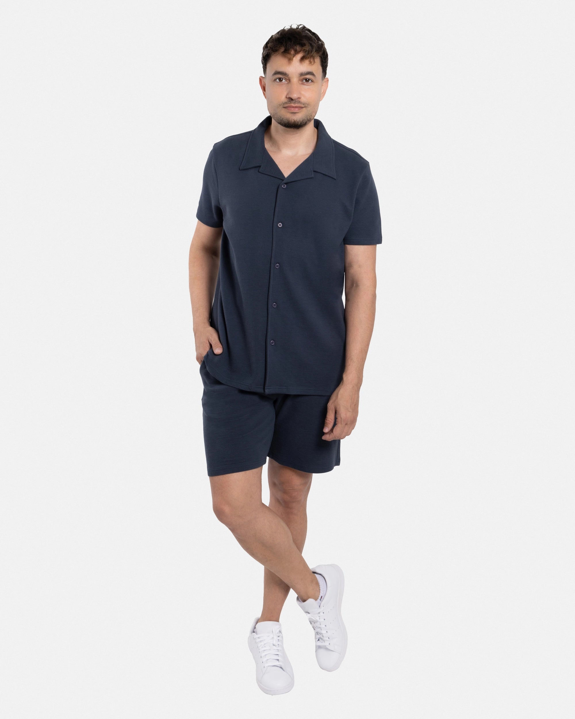 #SMTS-23353 Camp Collar Textured Terry Shirt-thumbmail-14