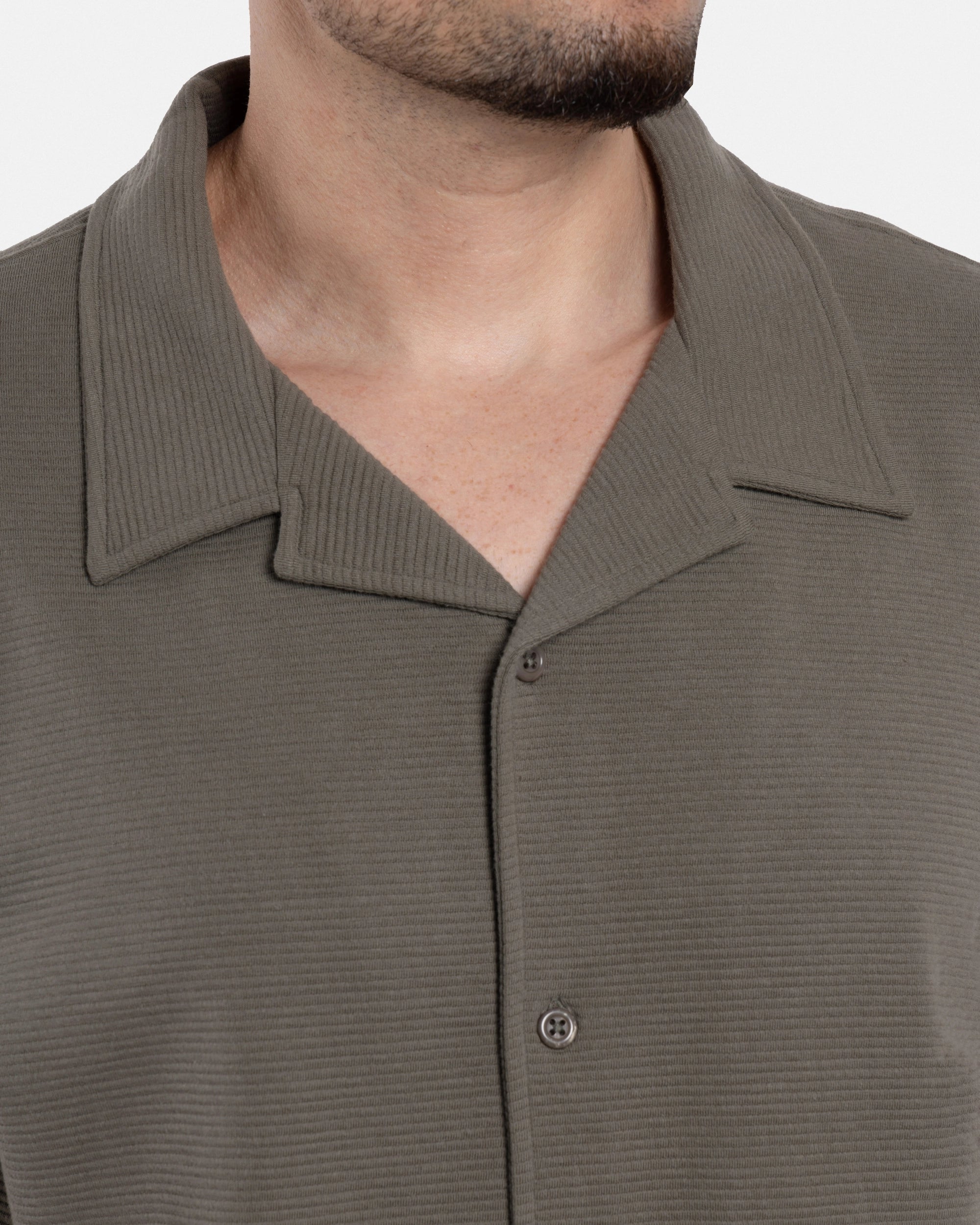 #SMTS-23353 Camp Collar Textured Terry Shirt-thumbmail-24
