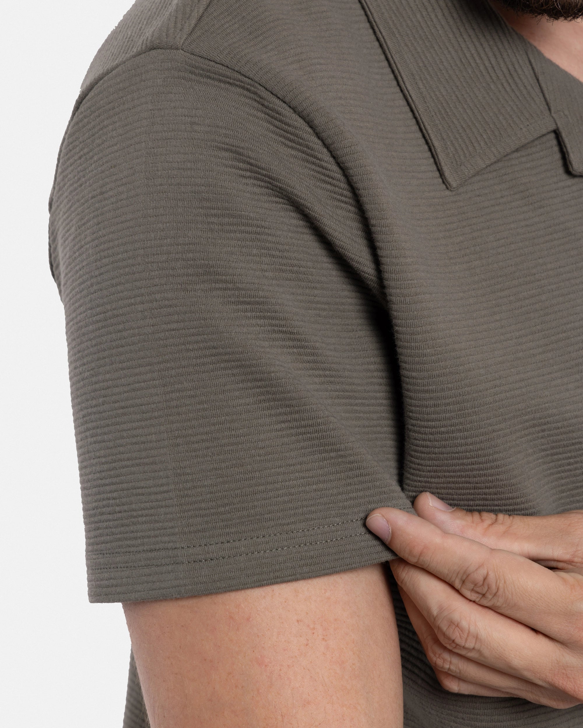 #SMTS-23353 Camp Collar Textured Terry Shirt-thumbmail-26