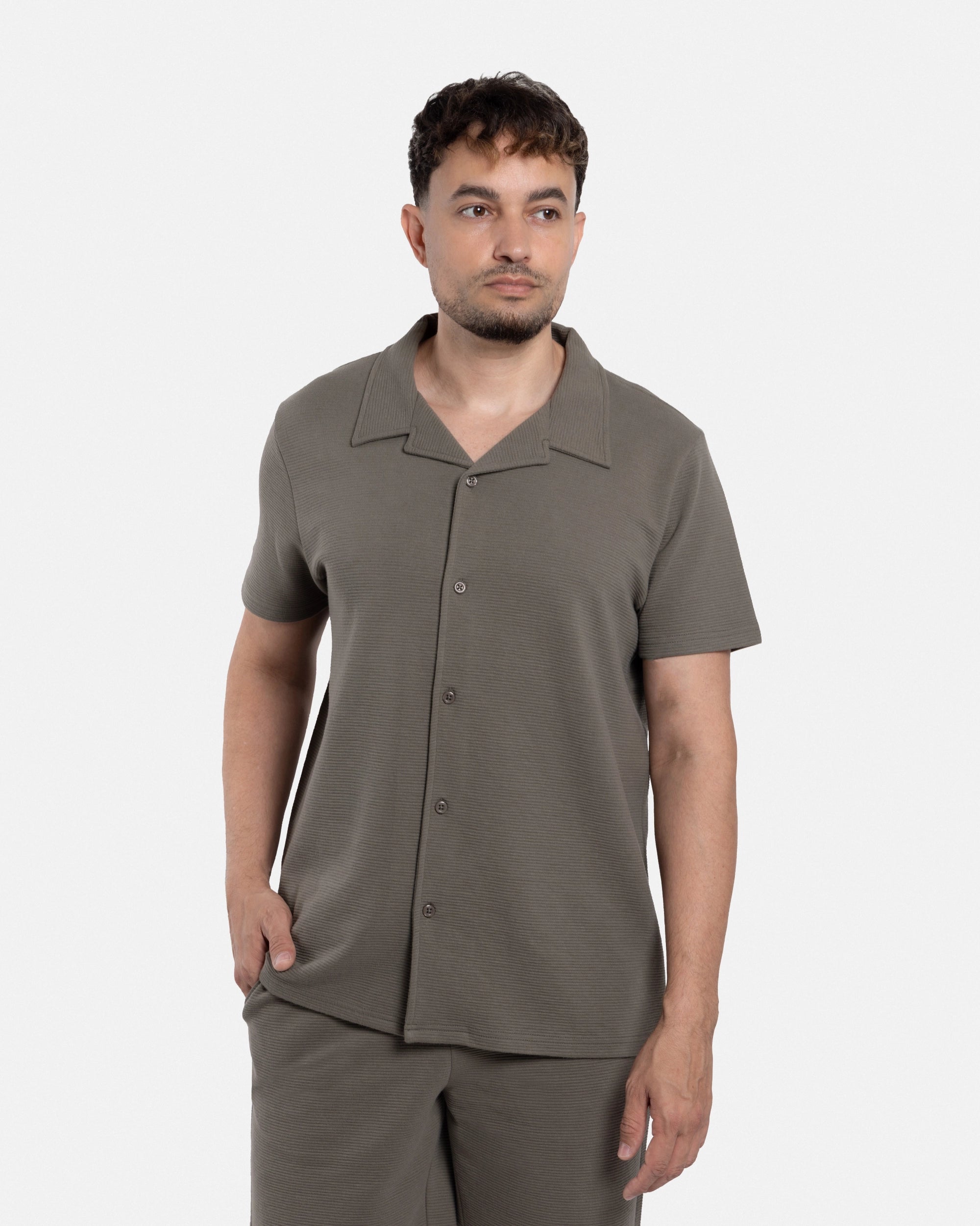 #SMTS-23353 Camp Collar Textured Terry Shirt-thumbmail-19