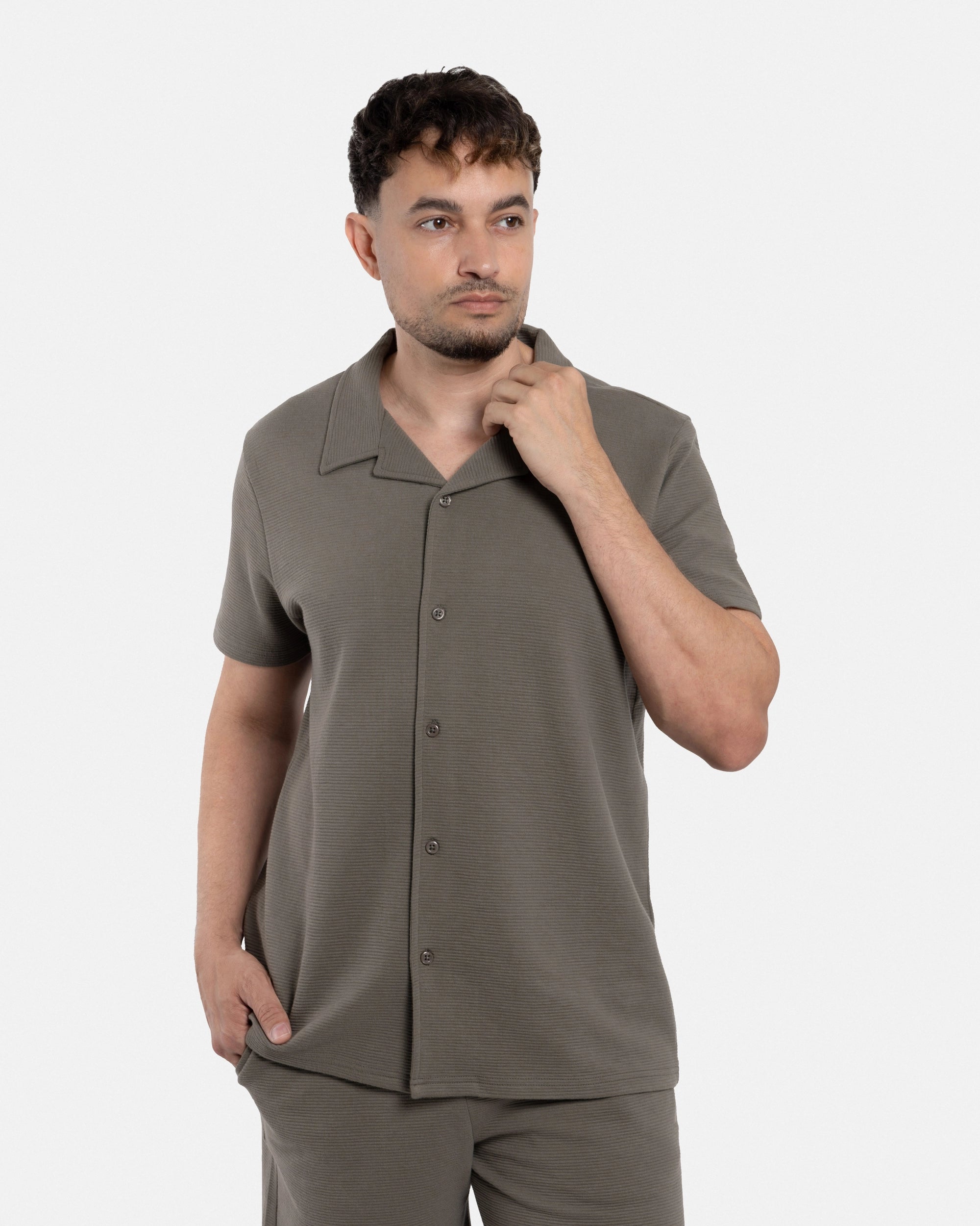 #SMTS-23353 Camp Collar Textured Terry Shirt-thumbmail-21