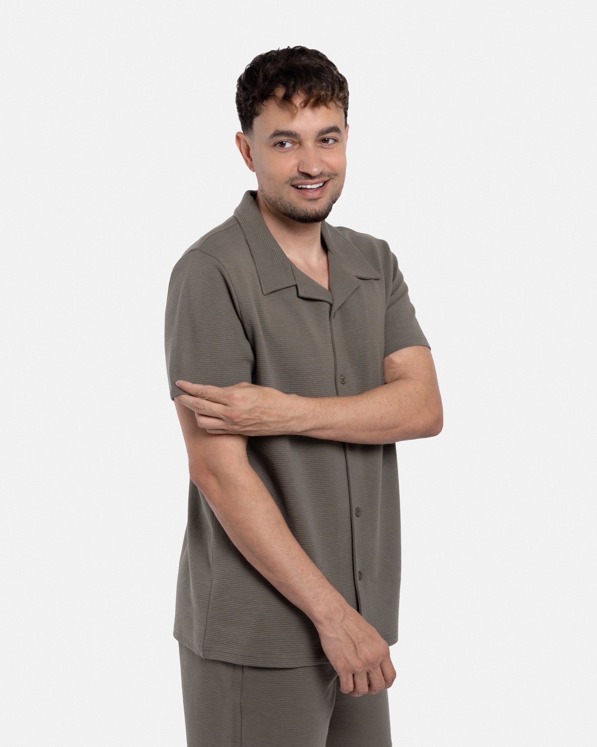 #SMTS-23353 Camp Collar Textured Terry Shirt-thumbmail-22