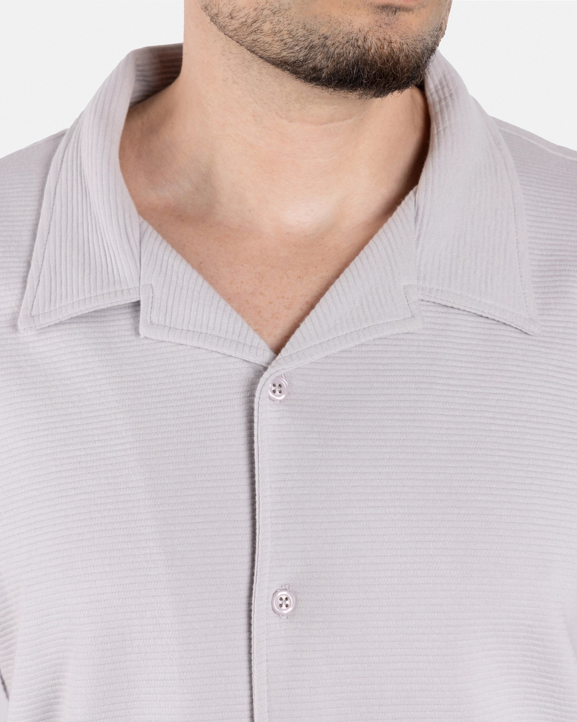 #SMTS-23353 Camp Collar Textured Terry Shirt-thumbmail-33