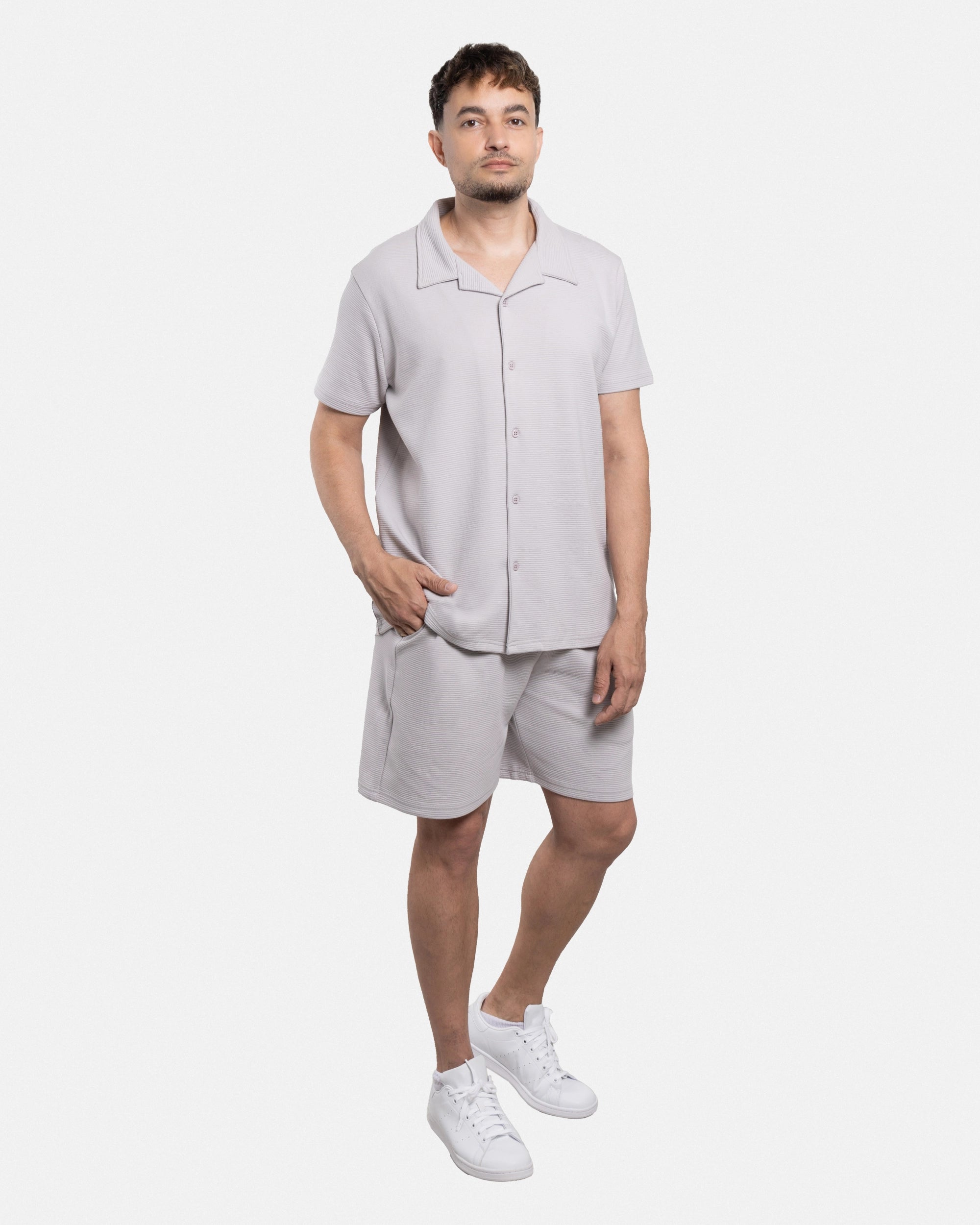 #SMTS-23353 Camp Collar Textured Terry Shirt-thumbmail-31