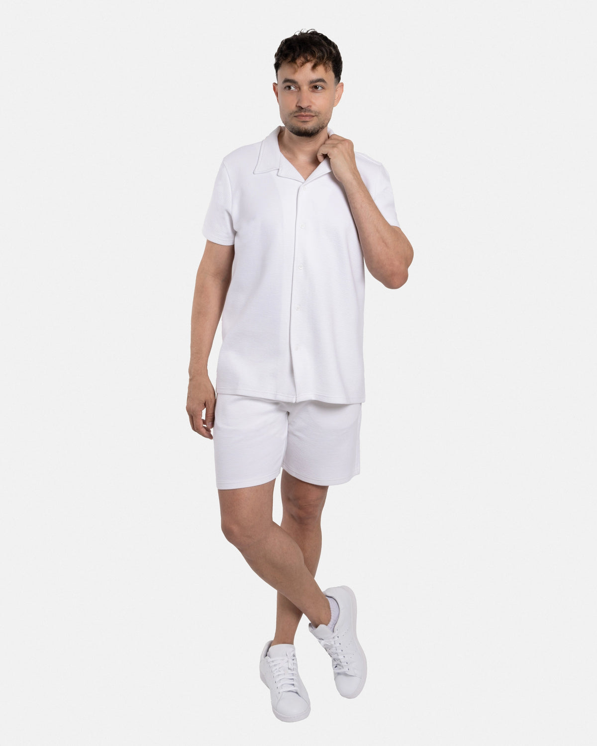 #SMTS-23353 Camp Collar Textured Terry Shirt-thumbmail-43