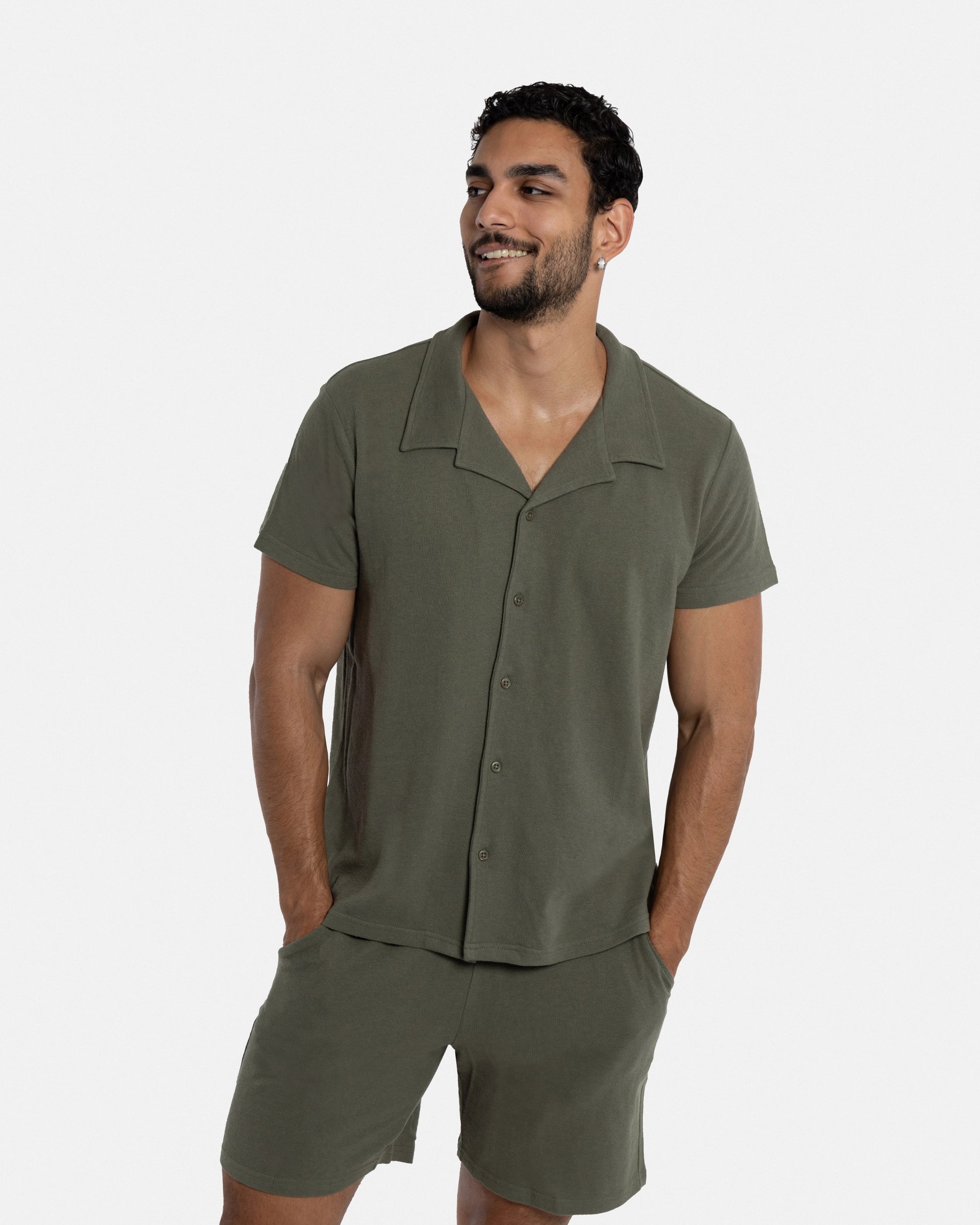#SMTS-23355 Relaxed Terry Camp Shirt